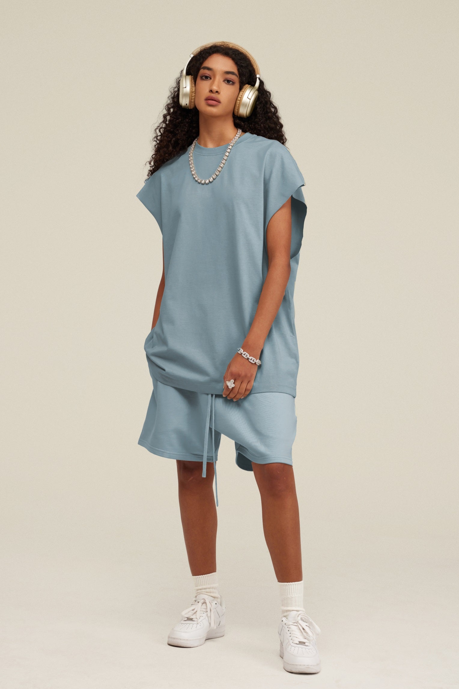 305GSM Unisex Earth-Tone Muscle Tee