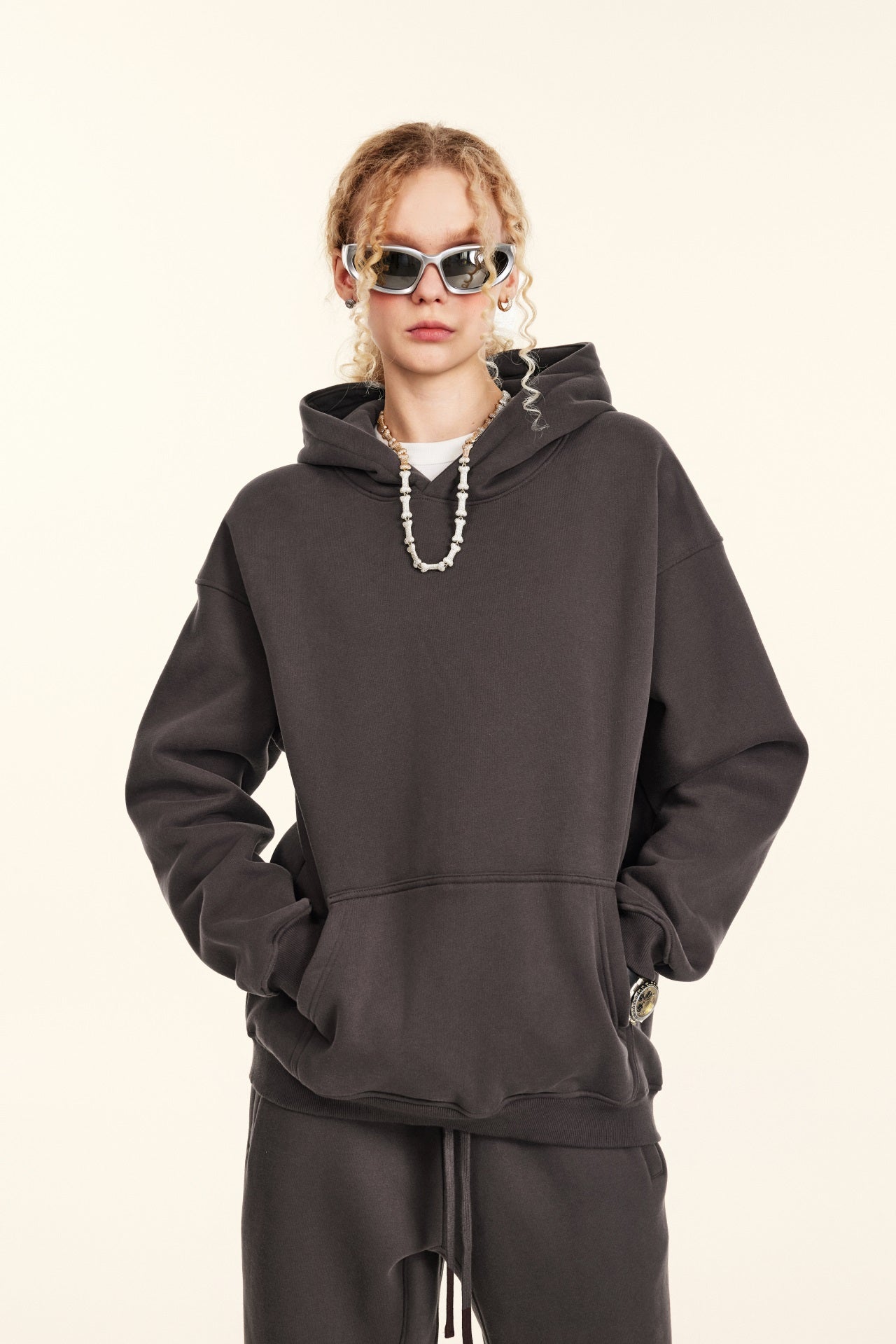 345GSM Women's Heavyweight Solid-Color Sweatshirt