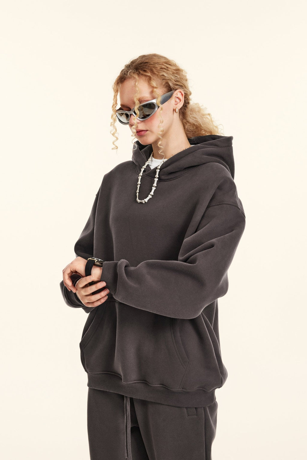 345GSM Women's Heavyweight Solid-Color Sweatshirt