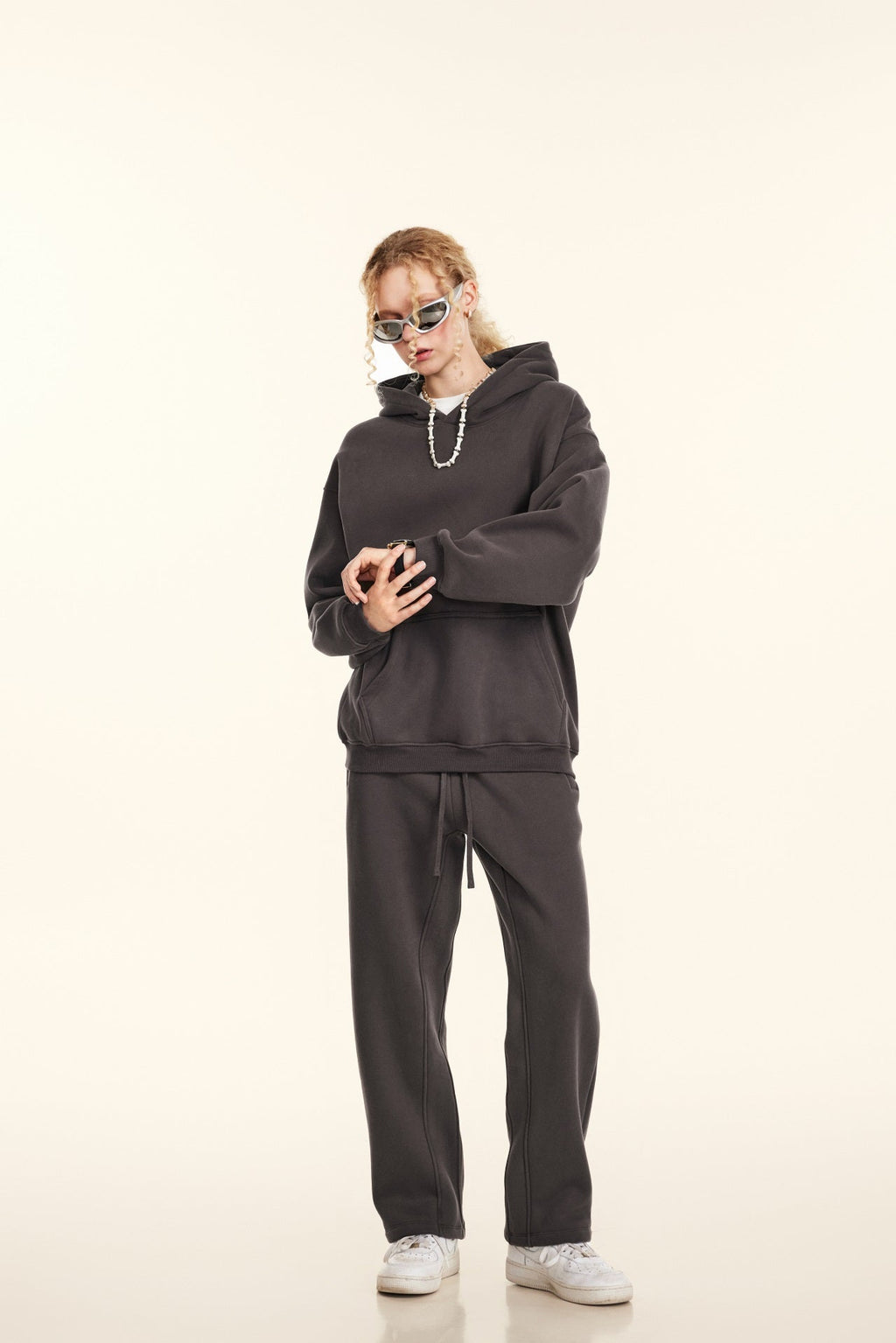 345GSM Women's Heavyweight Solid-Color Sweatshirt