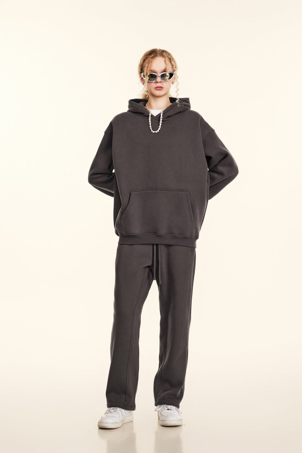 345GSM Women's Heavyweight Solid-Color Sweatshirt