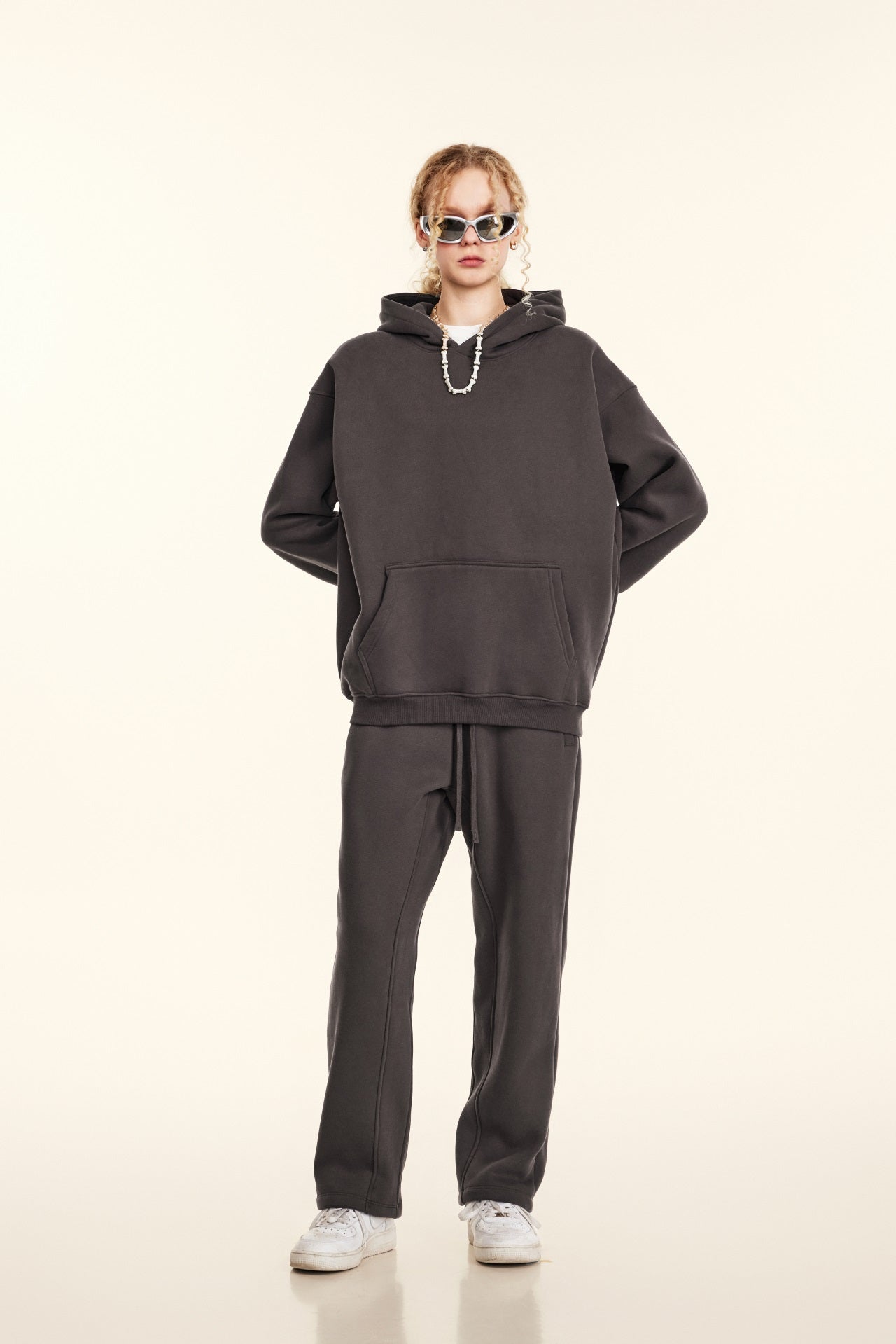 345GSM Women's Heavyweight Solid-Color Sweatshirt