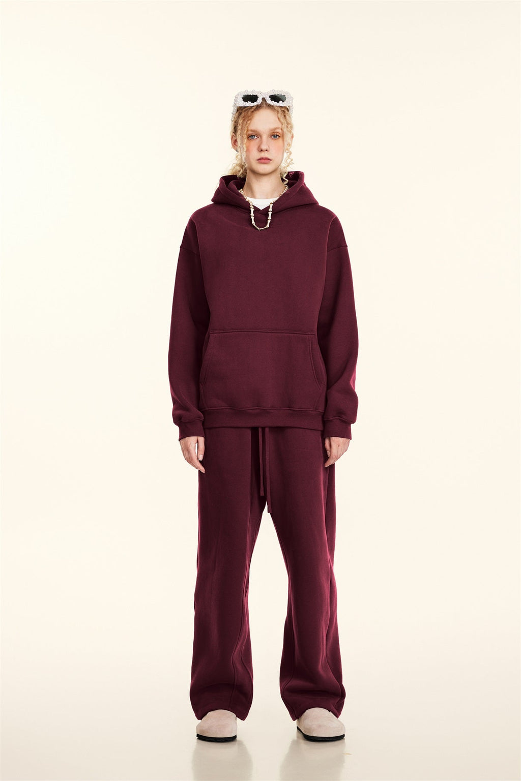 345GSM Women's Heavyweight Solid-Color Sweatshirt