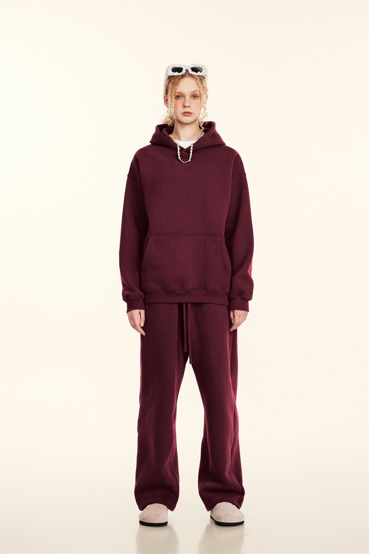 345GSM Women's Heavyweight Solid-Color Sweatshirt