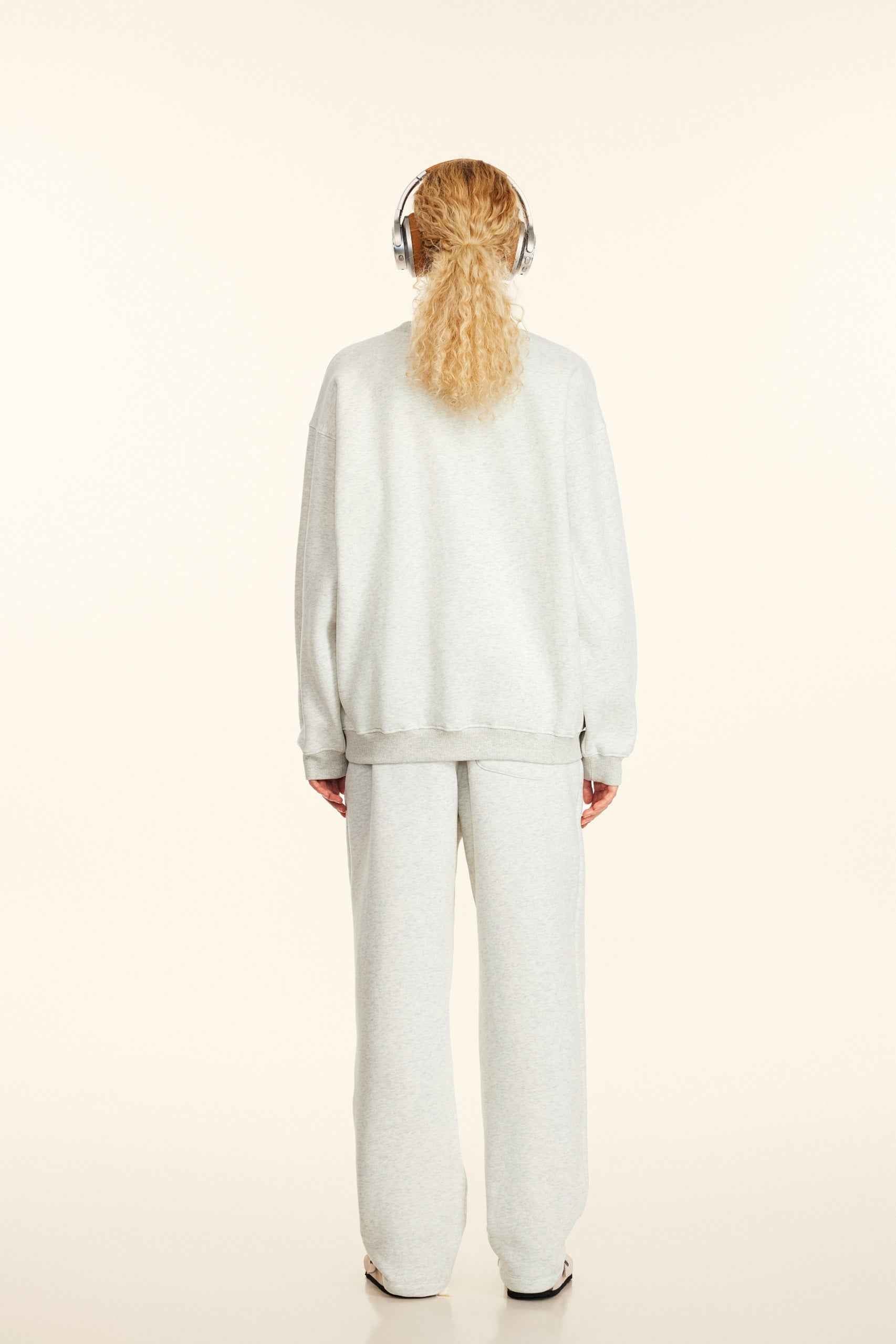 345GSM Women’s Solid-Color Crew Neck  Relaxed Fit Sweatshirt