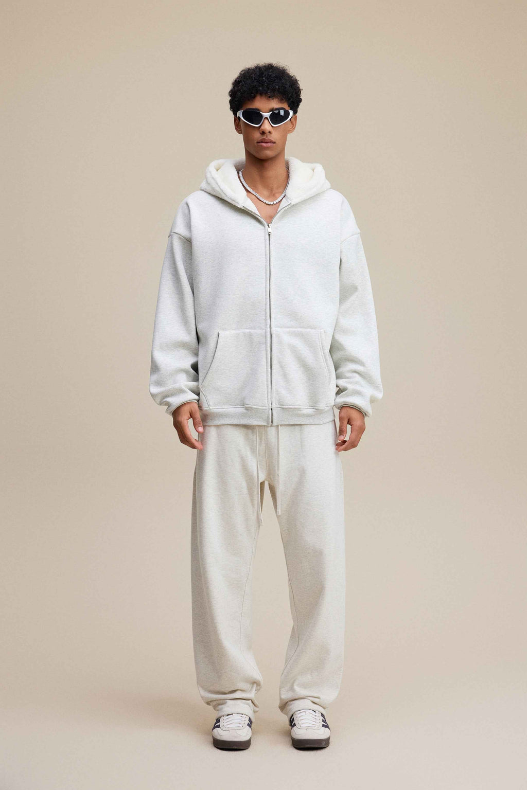 560GSM Unisex Composite Fleece Zip-Up Hoodie | MUNSIEUR