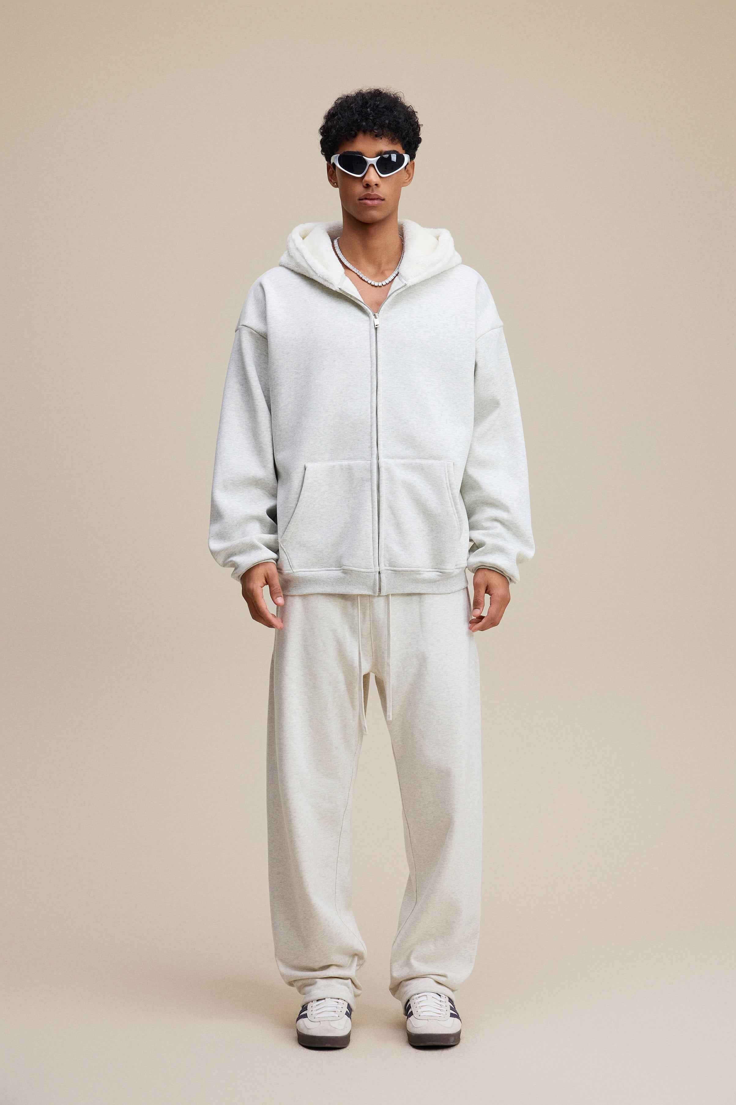 560GSM Unisex Composite Fleece Zip-Up Hoodie | MUNSIEUR