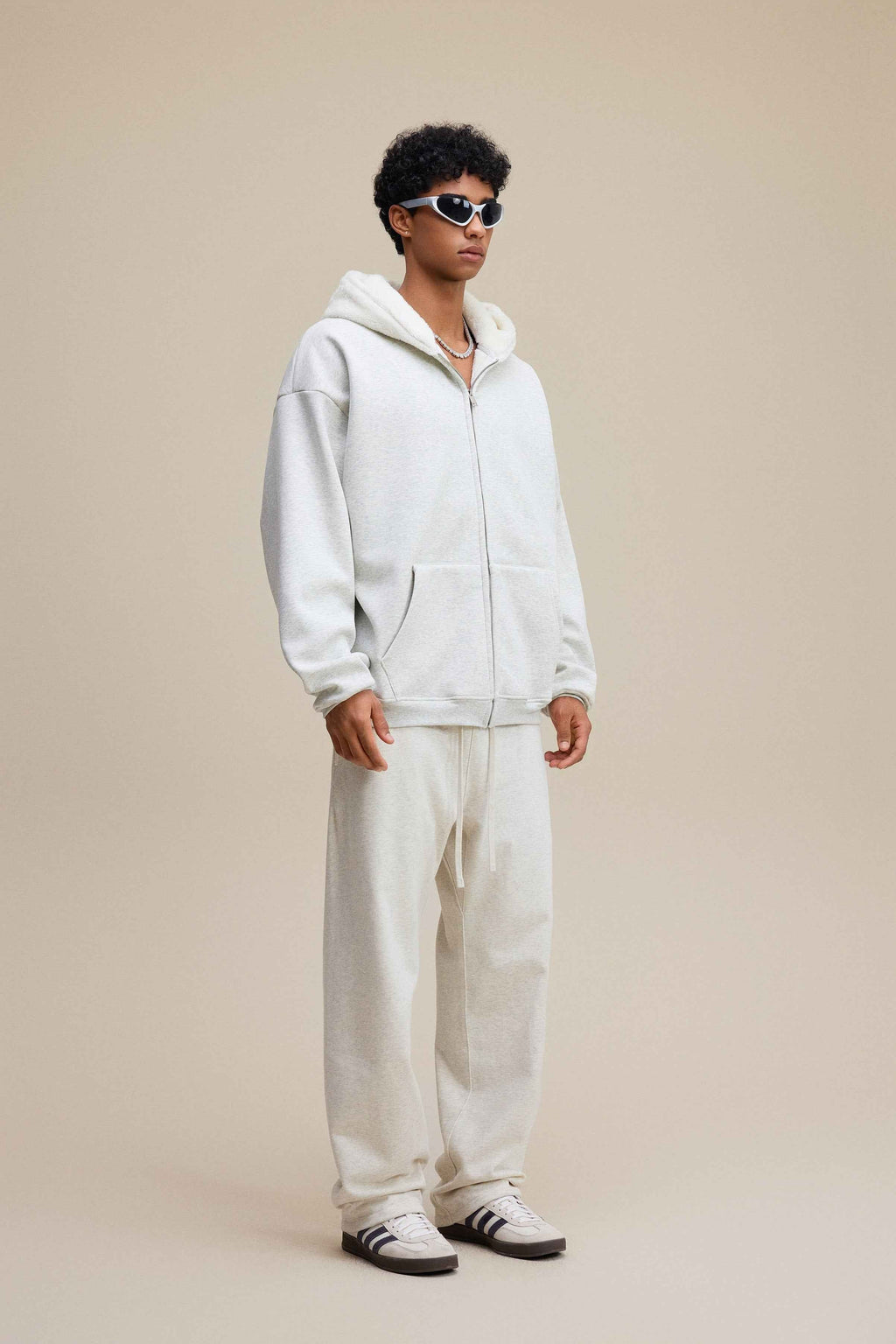 560GSM Unisex Composite Fleece Zip-Up Hoodie | MUNSIEUR