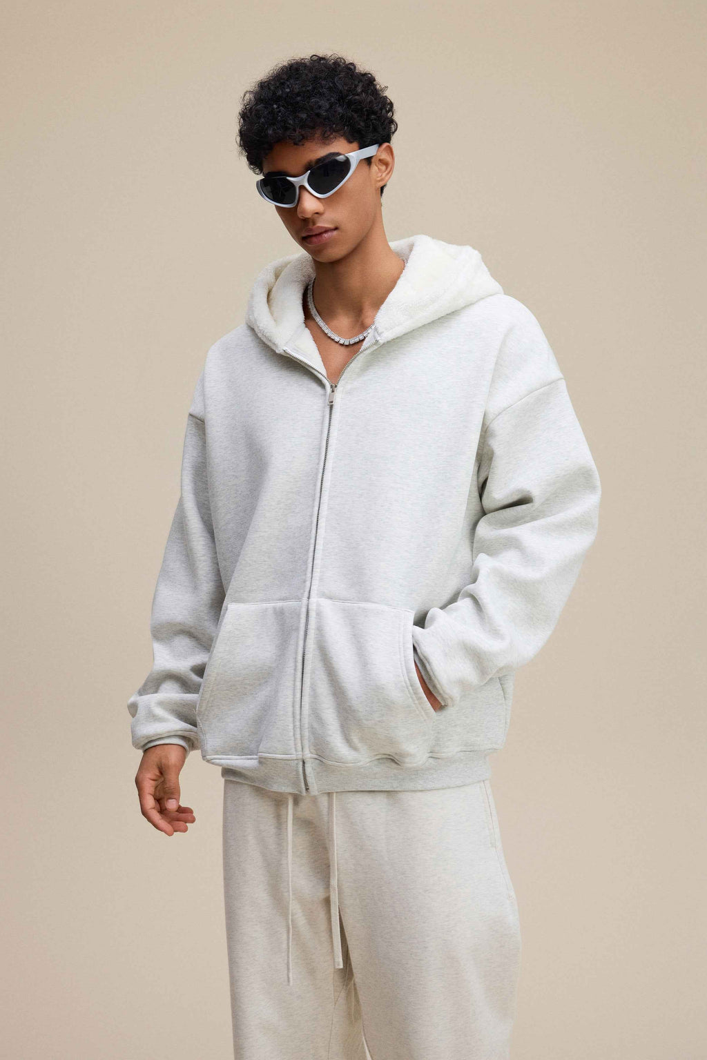 560GSM Unisex Composite Fleece Zip-Up Hoodie | MUNSIEUR