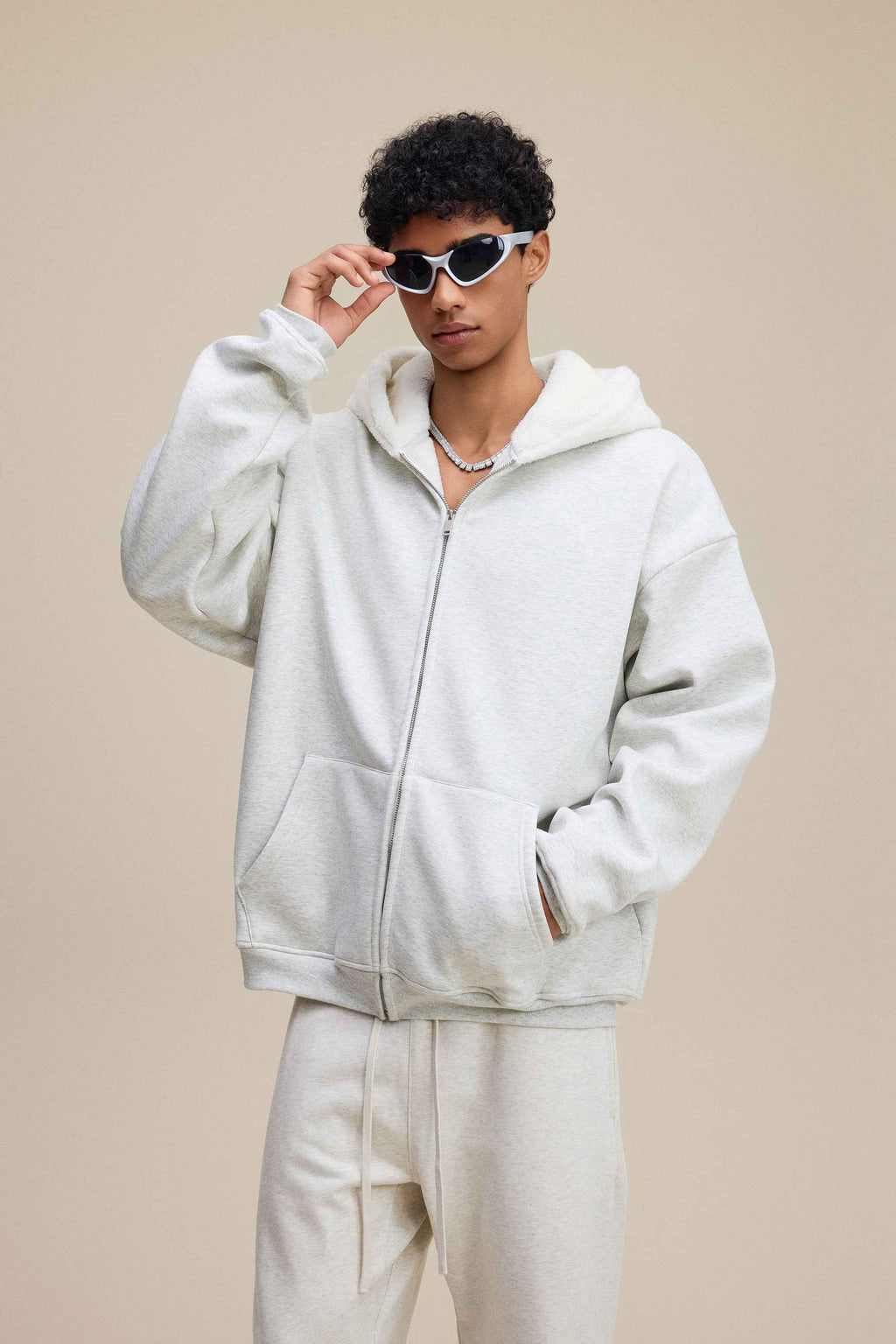 560GSM Unisex Composite Fleece Zip-Up Hoodie | MUNSIEUR