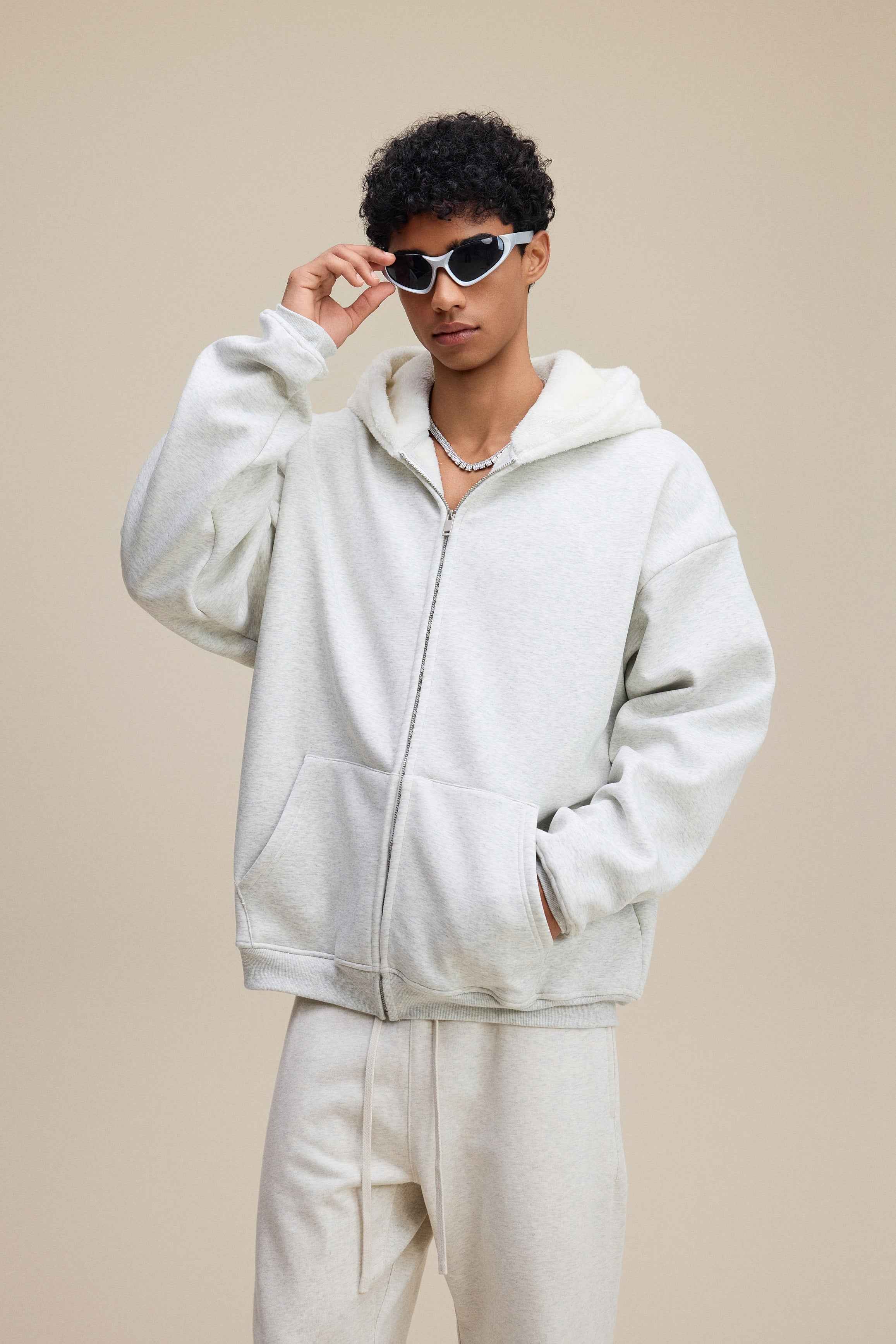 560GSM Unisex Composite Fleece Zip-Up Hoodie | MUNSIEUR