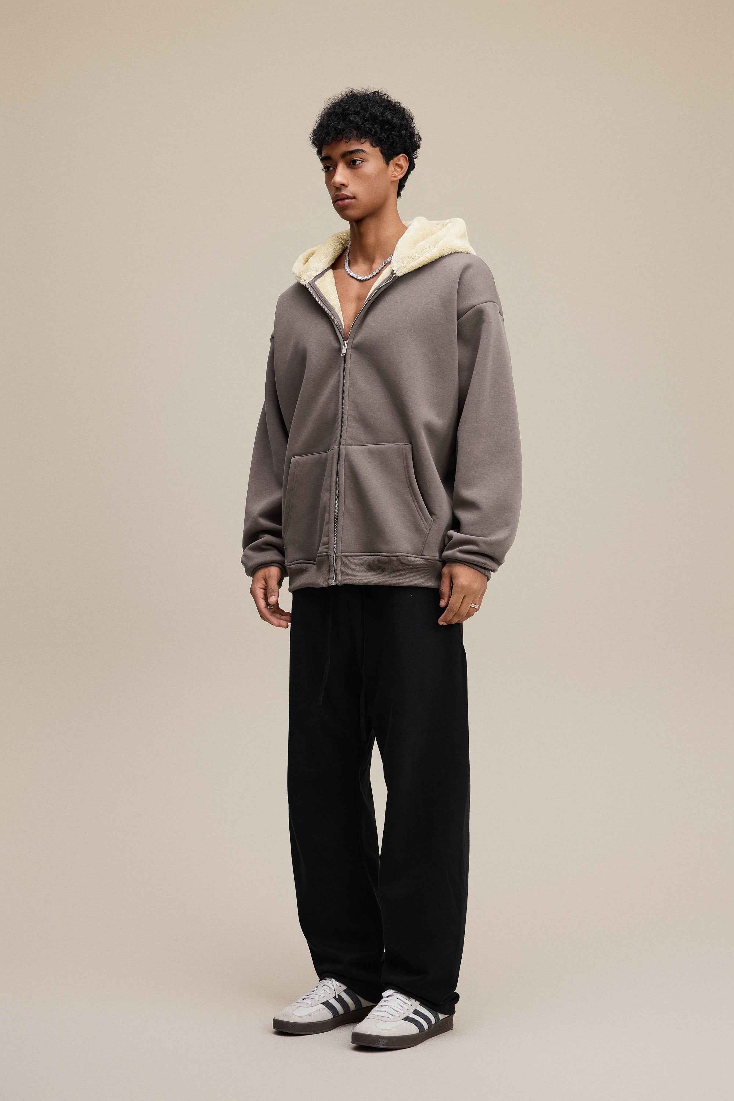 560GSM Unisex Composite Fleece Zip-Up Hoodie | MUNSIEUR