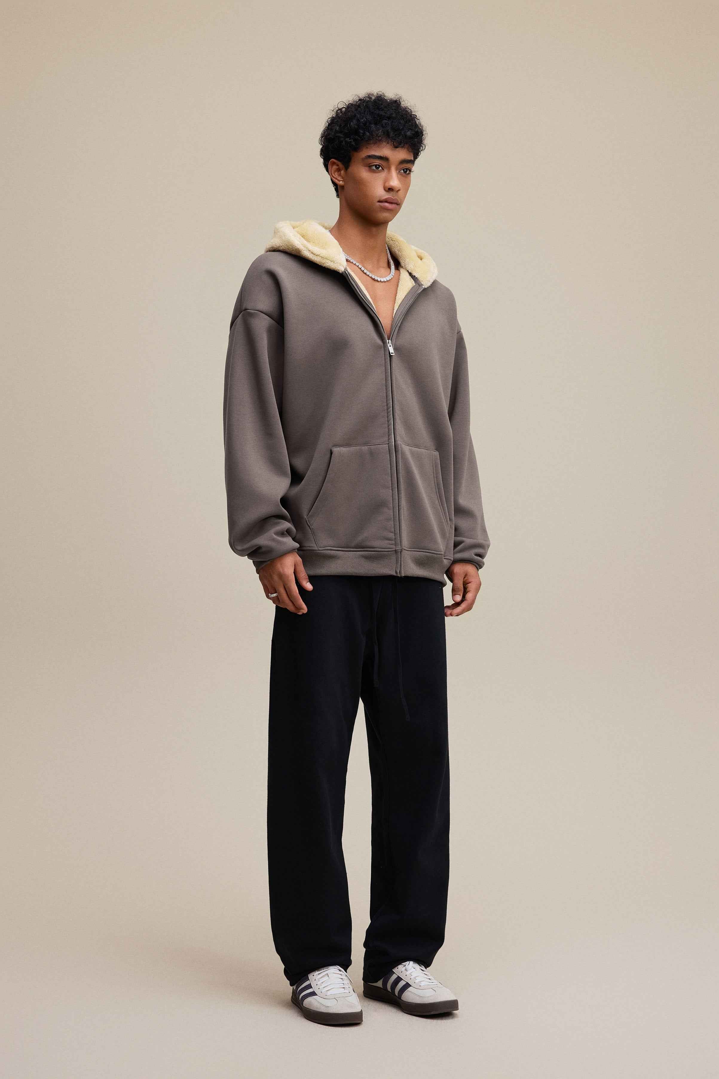 560GSM Unisex Composite Fleece Zip-Up Hoodie | MUNSIEUR