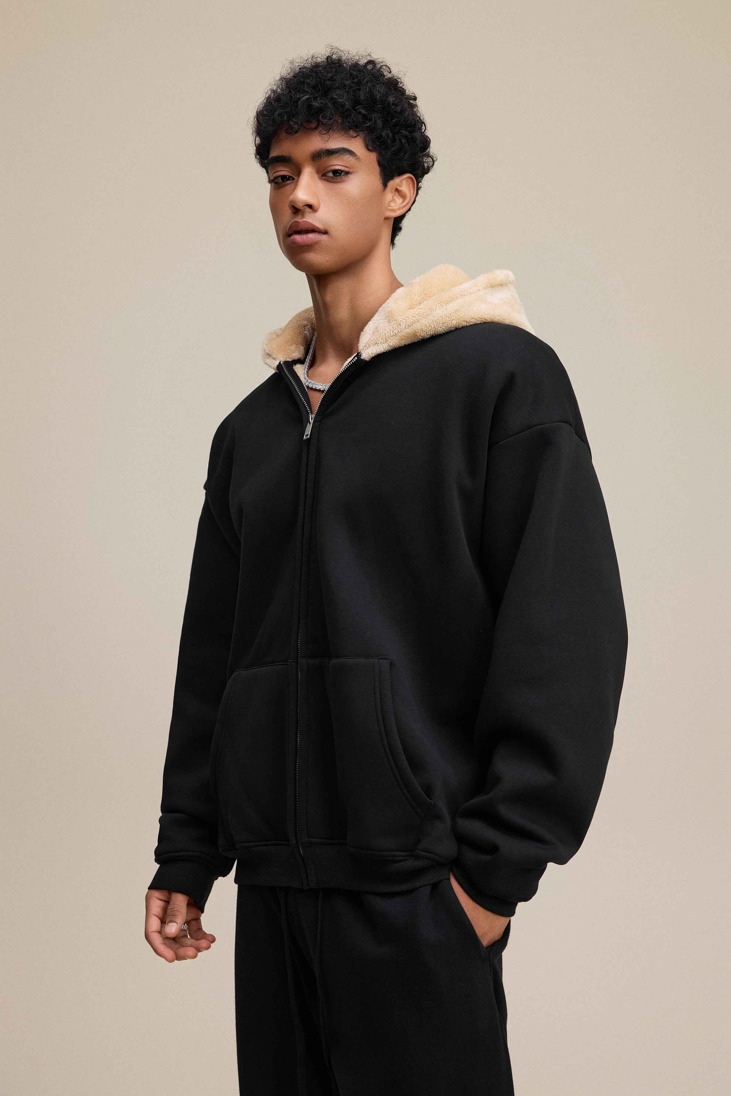 560GSM Unisex Composite Fleece Zip-Up Hoodie | MUNSIEUR