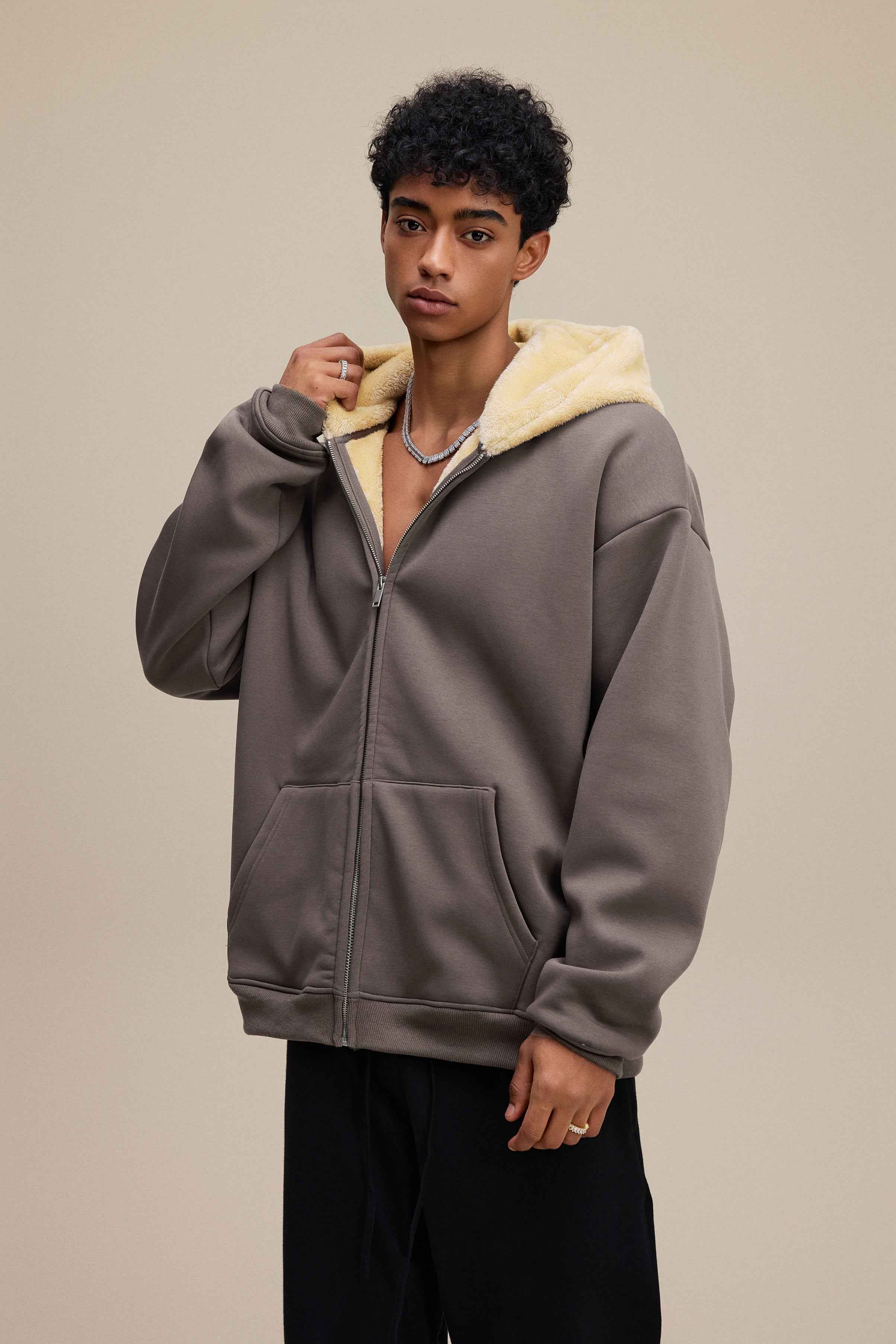 560GSM Unisex Composite Fleece Zip-Up Hoodie | MUNSIEUR