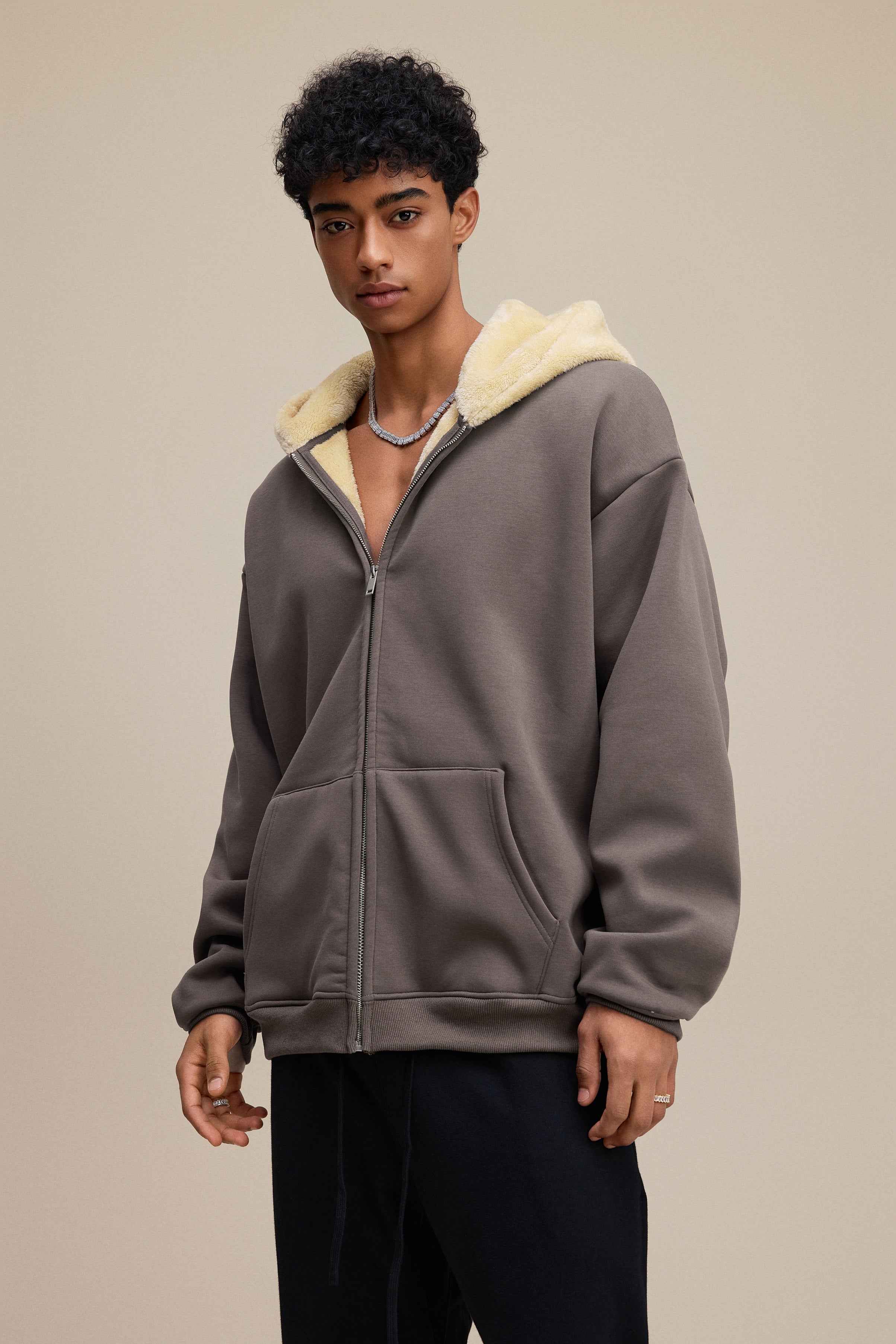 560GSM Unisex Composite Fleece Zip-Up Hoodie | MUNSIEUR