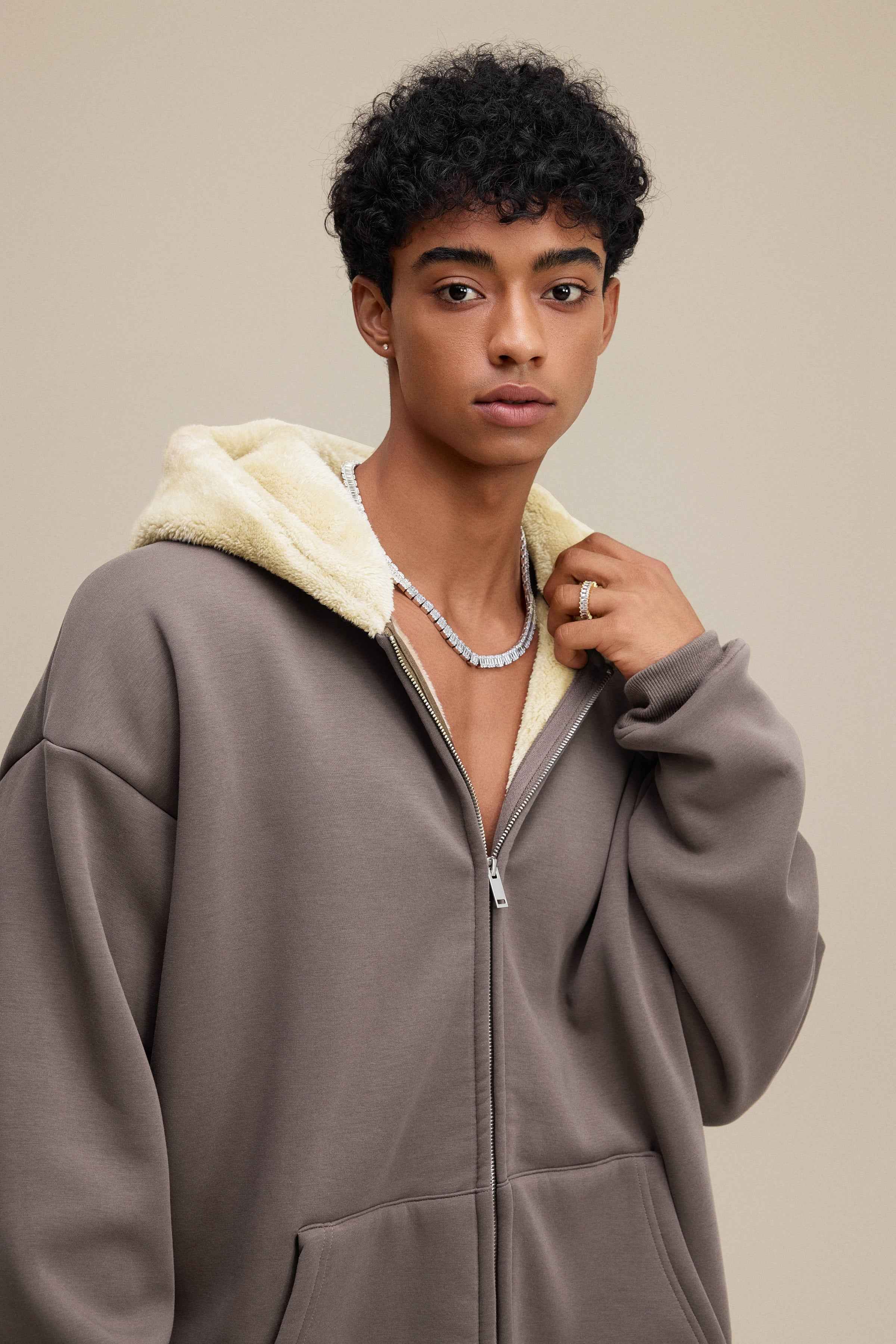 560GSM Unisex Composite Fleece Zip-Up Hoodie | MUNSIEUR