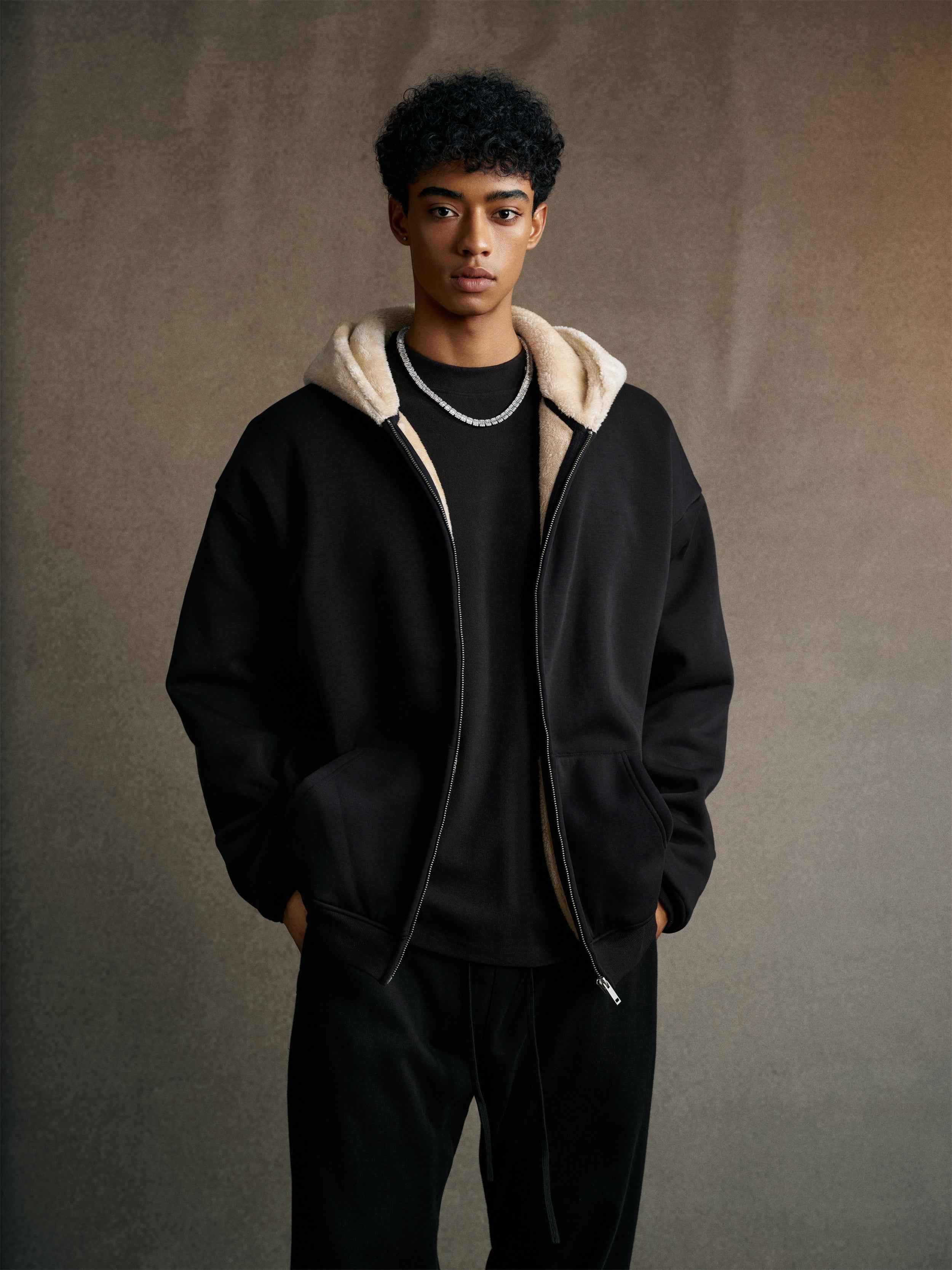 560GSM Unisex Composite Fleece Zip-Up Hoodie | MUNSIEUR