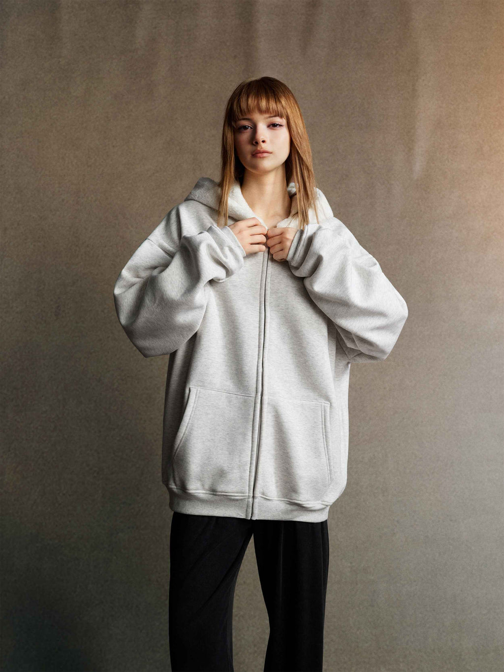 560GSM Unisex Composite Fleece Zip-Up Hoodie | MUNSIEUR