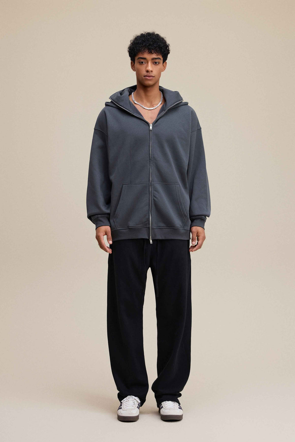 340GSM Men's Zip-Up Windproof Face-Mask Hoodie | MUNSIEUR