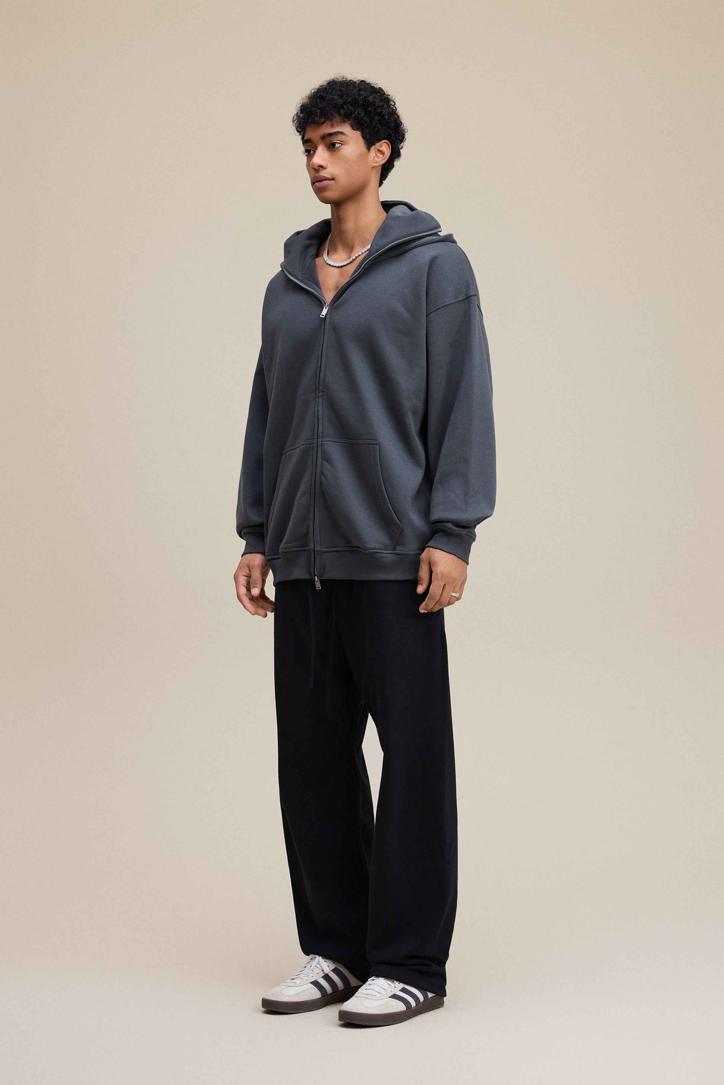 340GSM Men's Zip-Up Windproof Face-Mask Hoodie | MUNSIEUR
