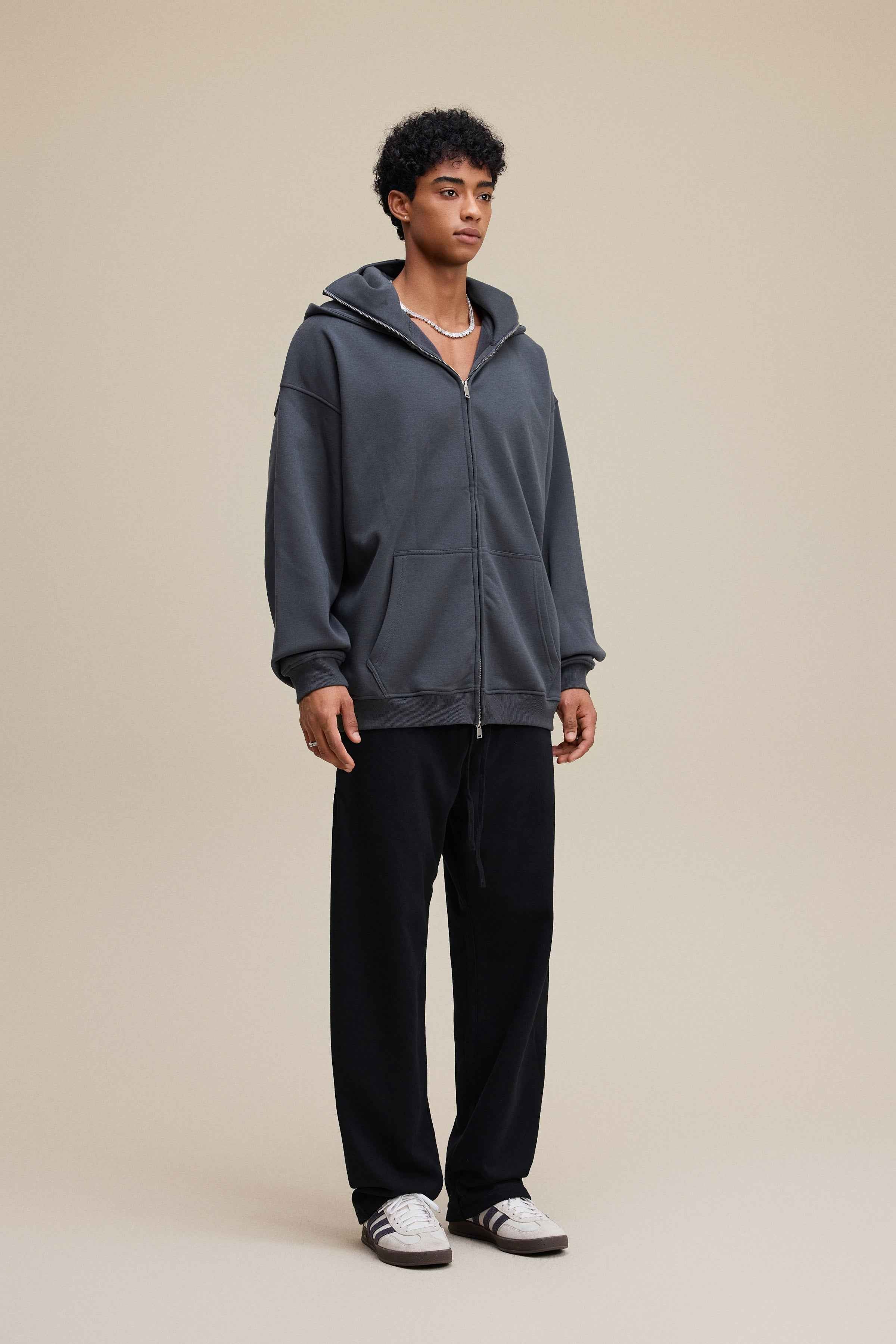 340GSM Men's Zip-Up Windproof Face-Mask Hoodie | MUNSIEUR