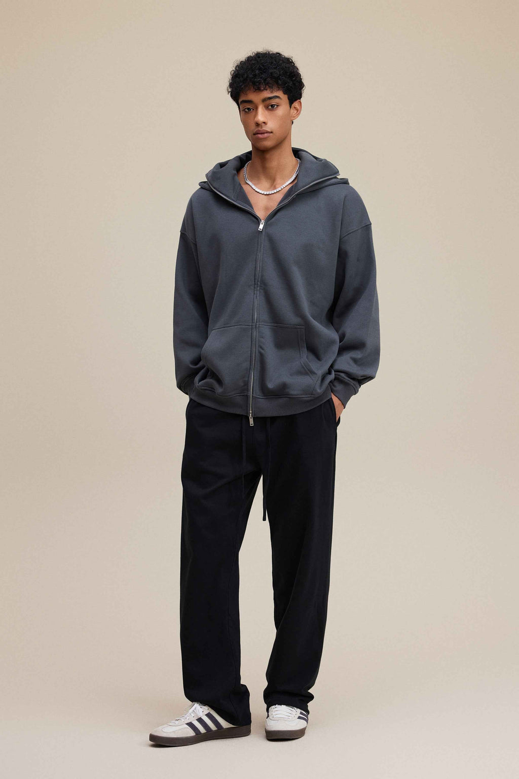 340GSM Men's Zip-Up Windproof Face-Mask Hoodie | MUNSIEUR