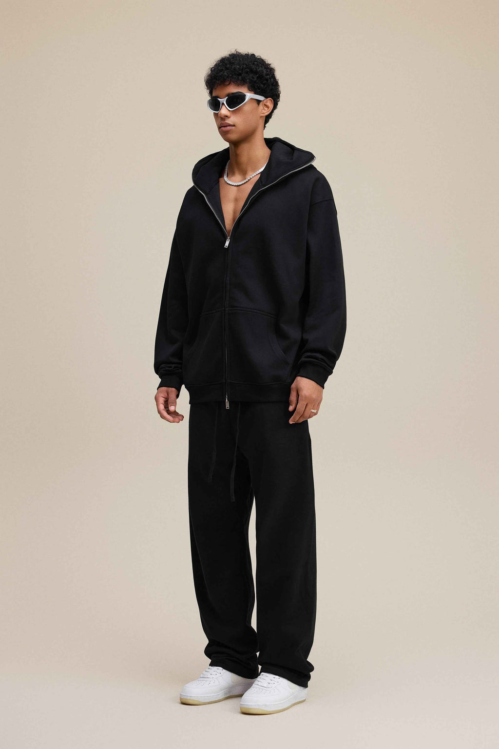 340GSM Men's Zip-Up Windproof Face-Mask Hoodie | MUNSIEUR