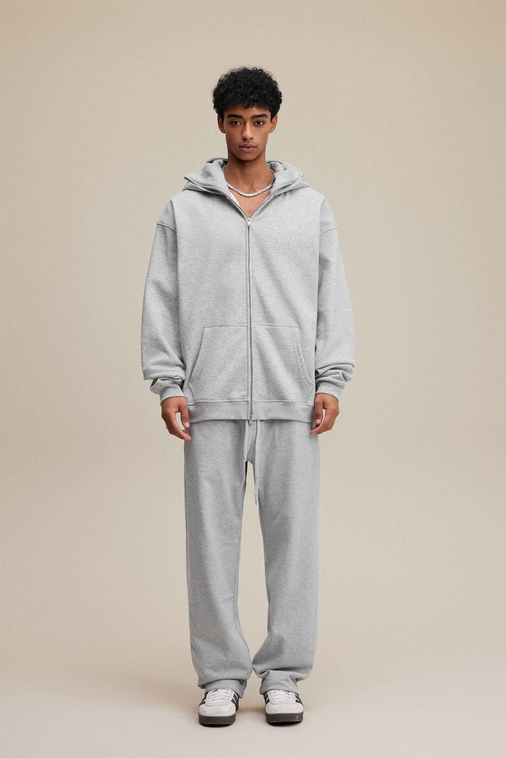 340GSM Men's Zip-Up Windproof Face-Mask Hoodie | MUNSIEUR