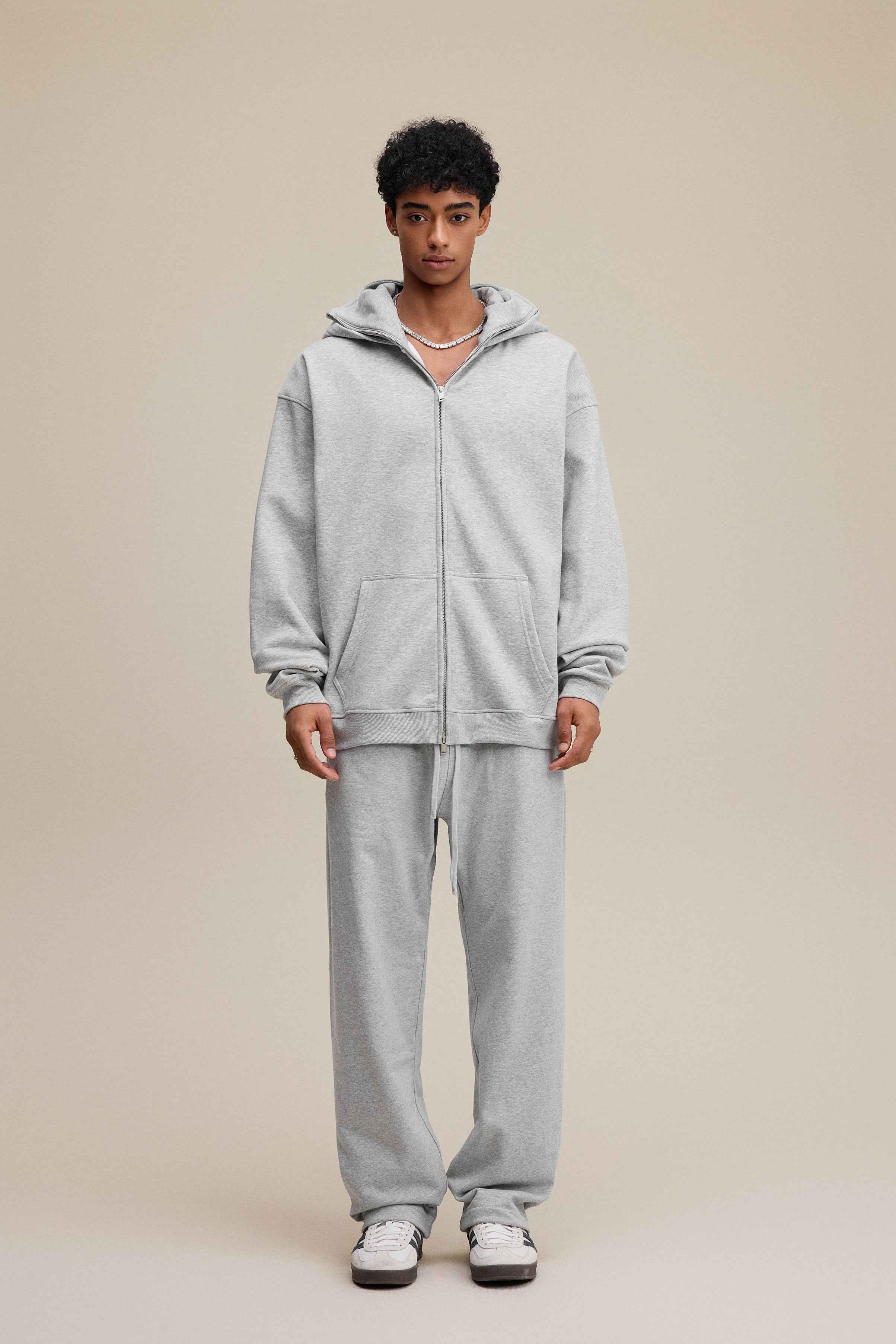 340GSM Men's Zip-Up Windproof Face-Mask Hoodie | MUNSIEUR