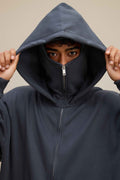 340GSM Men's Zip-Up Windproof Face-Mask Hoodie | MUNSIEUR