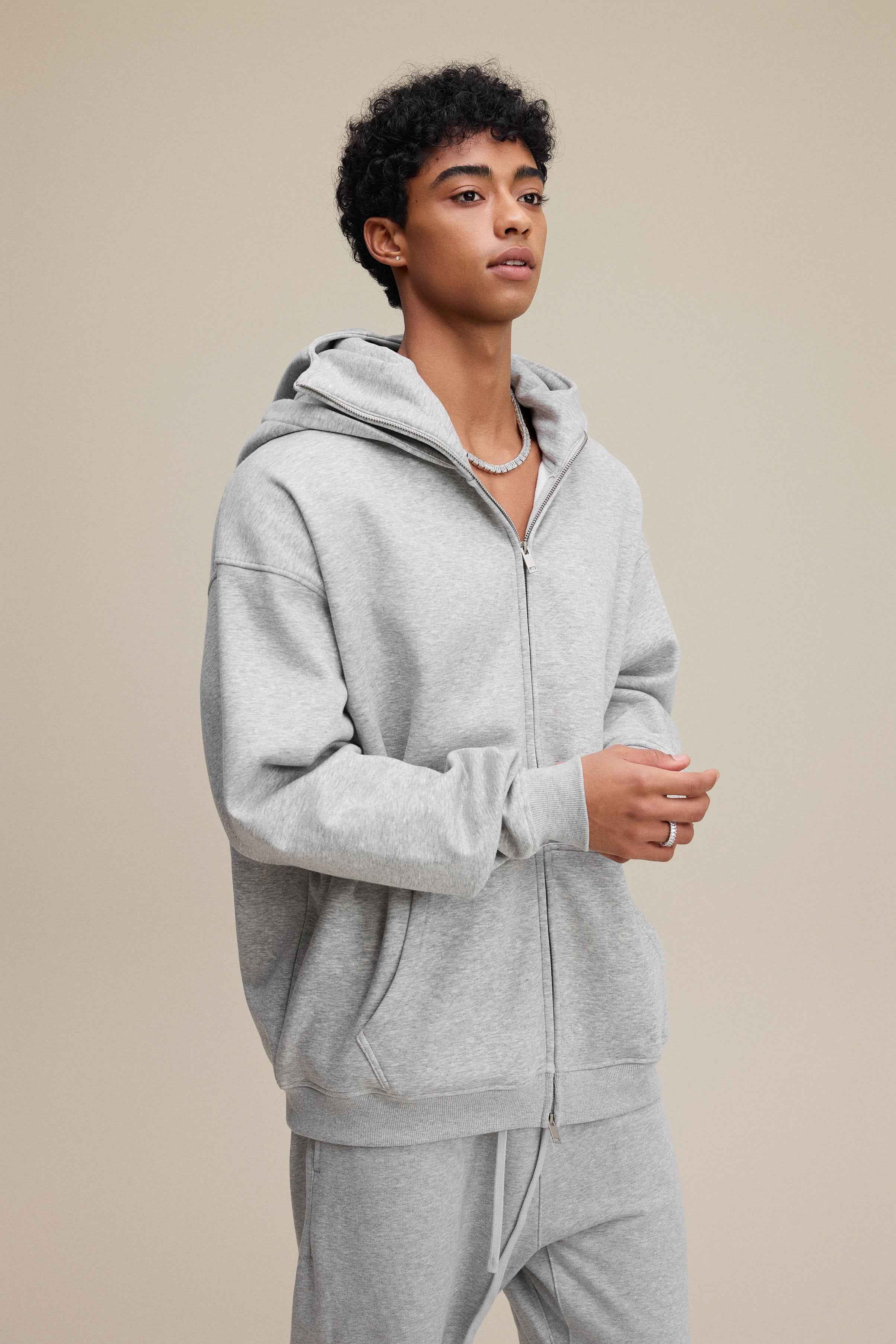 340GSM Men's Zip-Up Windproof Face-Mask Hoodie | MUNSIEUR