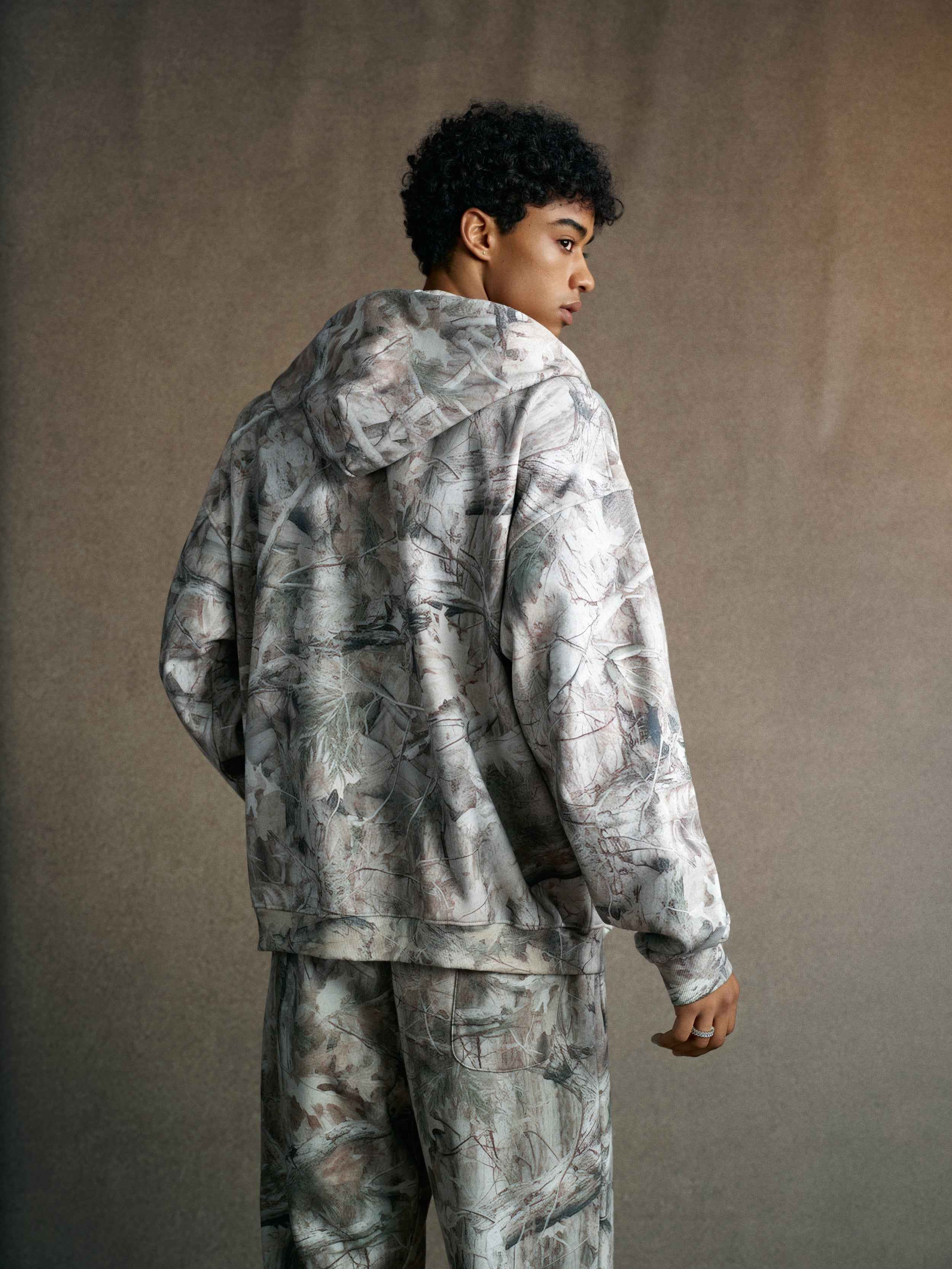 340GSM Unisex Desert Camouflage Zip-Up Hoodie | MUNSIEUR