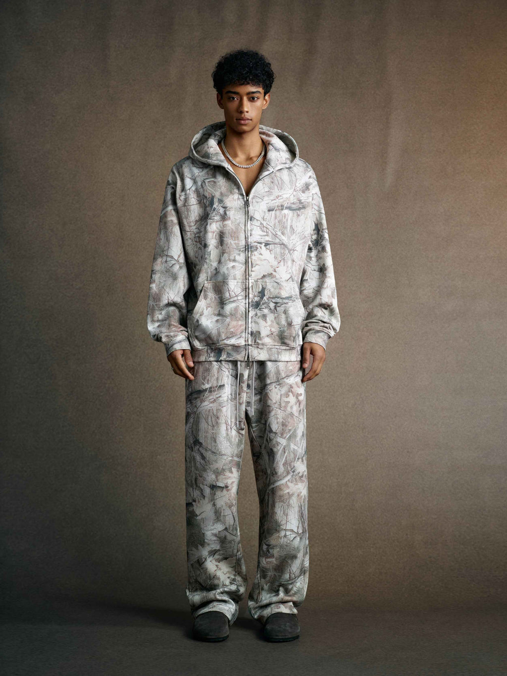 340GSM Unisex Desert Camouflage Zip-Up Hoodie | MUNSIEUR