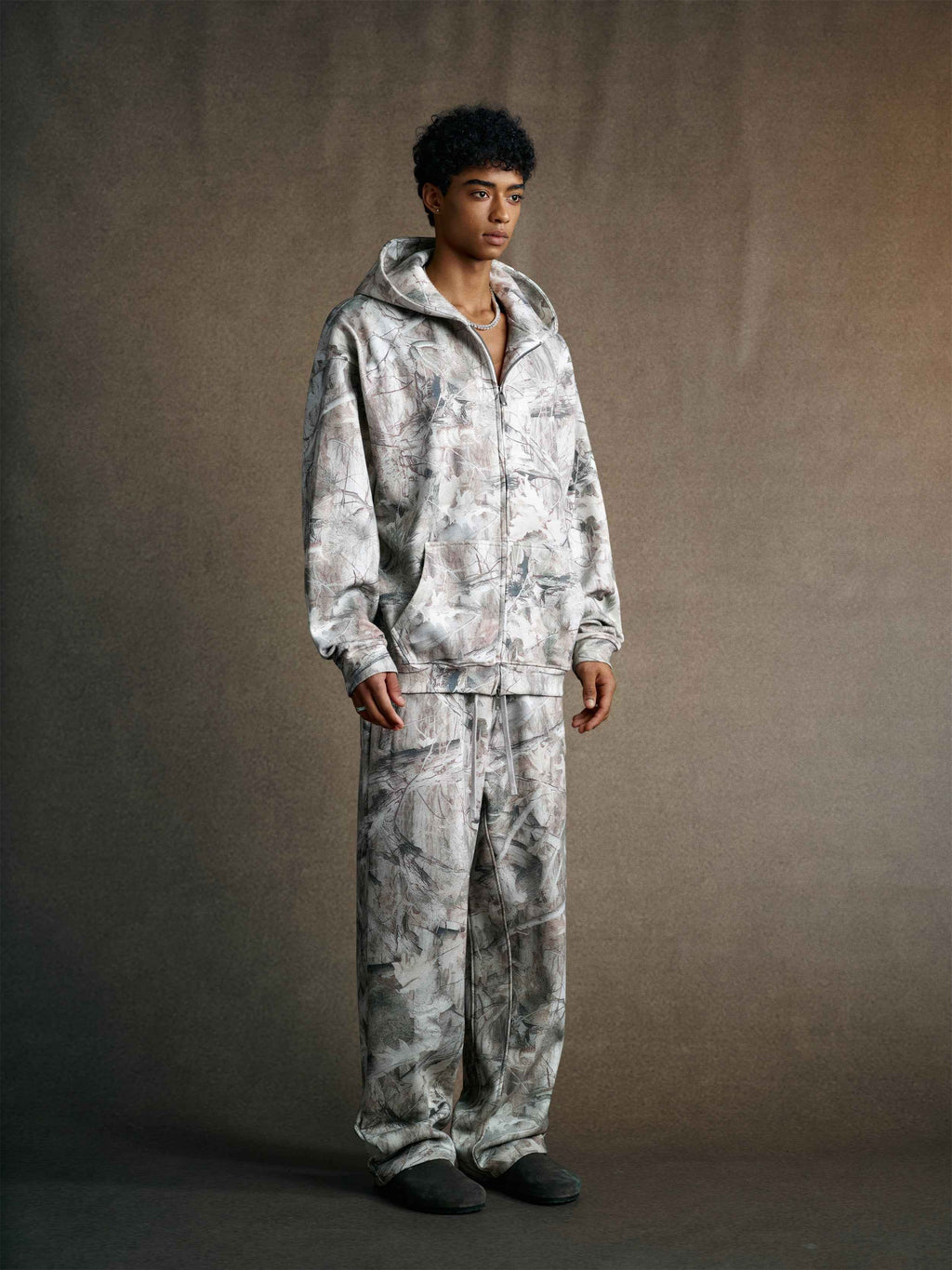340GSM Unisex Desert Camouflage Zip-Up Hoodie | MUNSIEUR