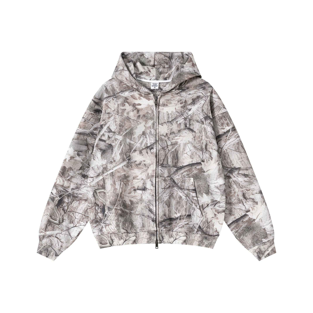 340GSM Unisex Desert Camouflage Zip-Up Hoodie | MUNSIEUR