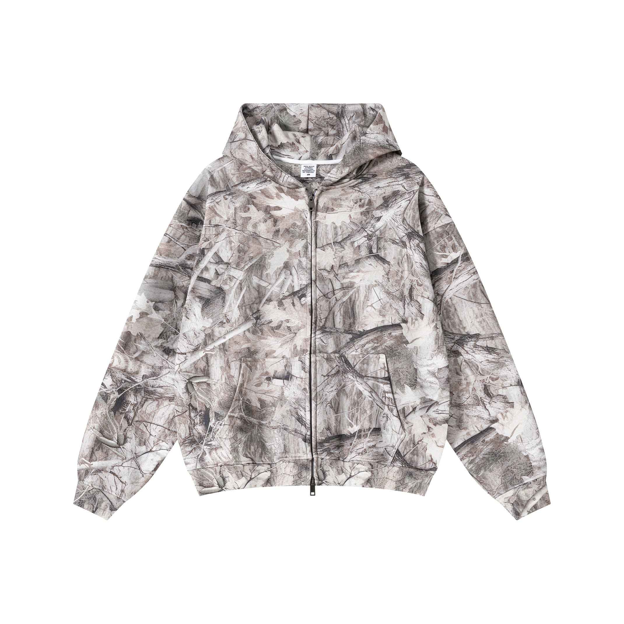 340GSM Unisex Desert Camouflage Zip-Up Hoodie | MUNSIEUR