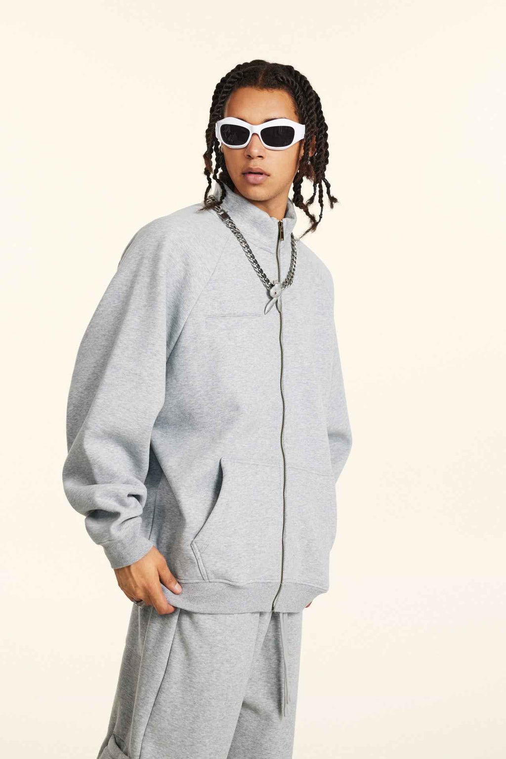Minimalist Drop-Shoulder Zip Coat