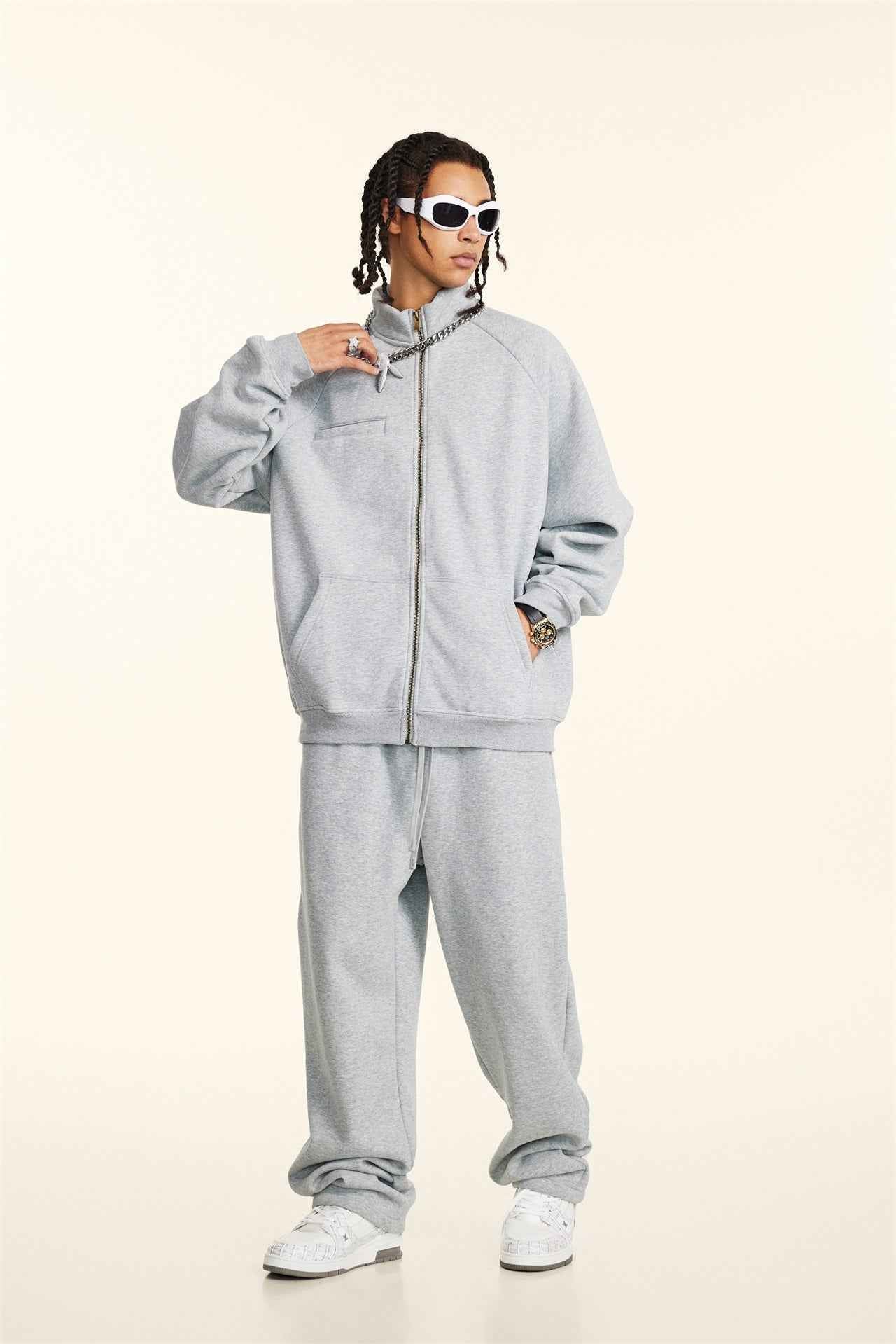 Minimalist Drop-Shoulder Zip Coat
