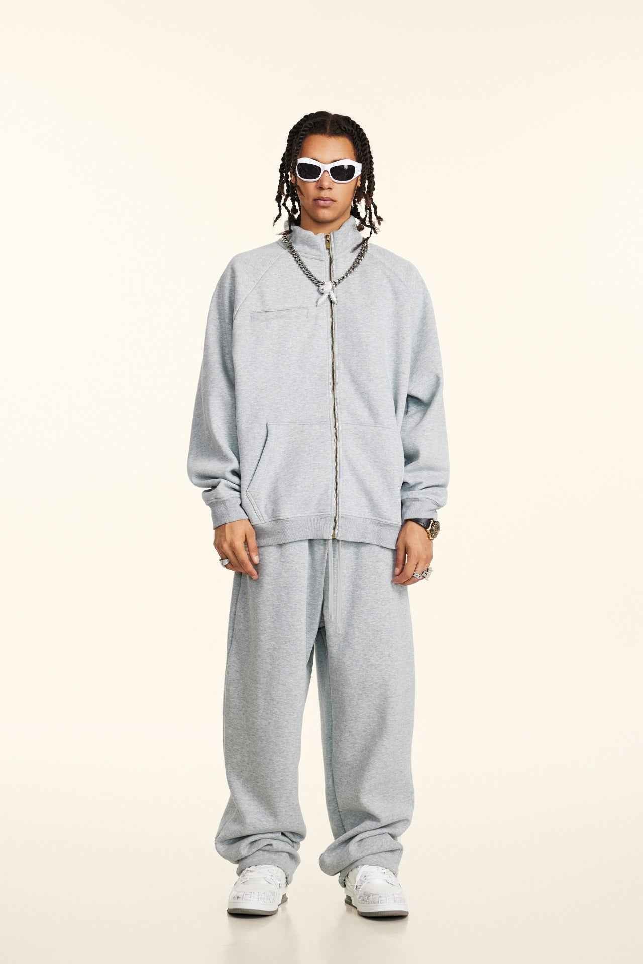 Minimalist Drop-Shoulder Zip Coat