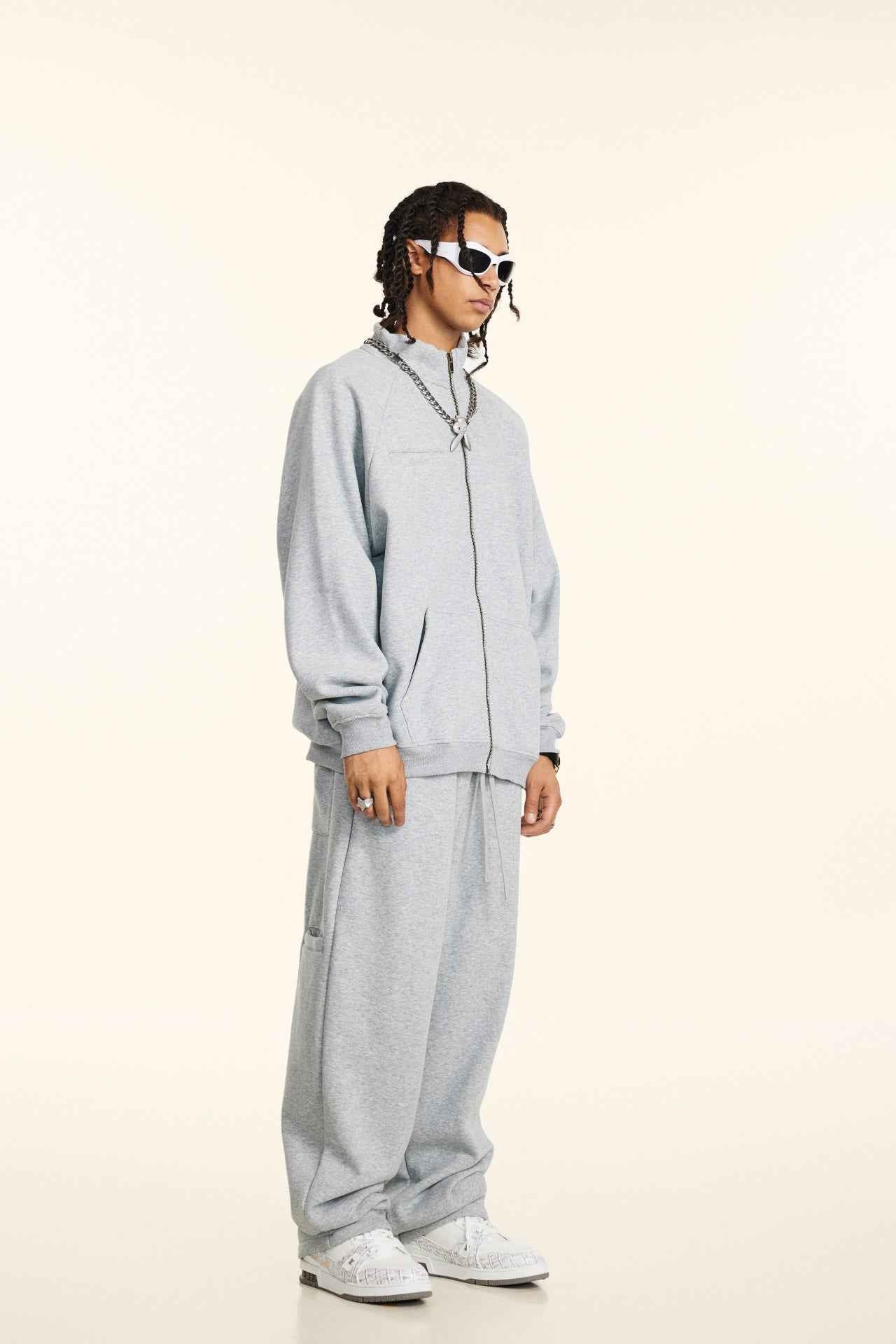 Minimalist Drop-Shoulder Zip Coat