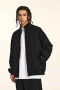 Minimalist Drop-Shoulder Zip Coat