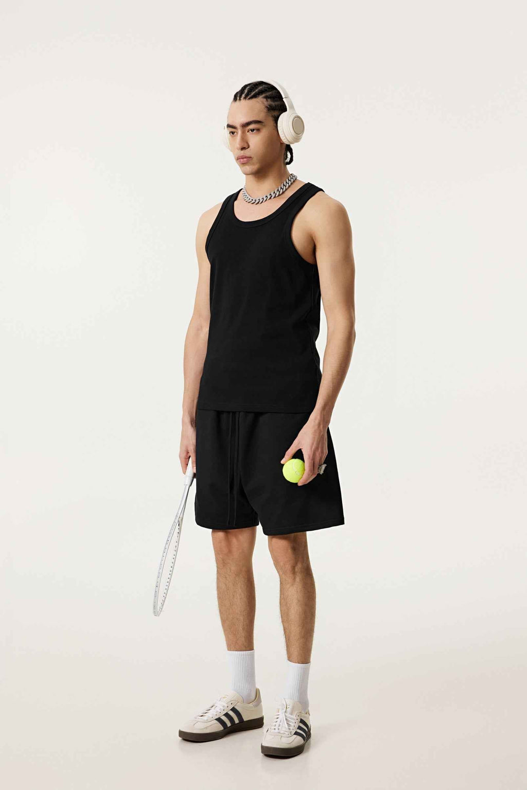 315GSM Men's Solid-Color Soft Cotton Muscle Tee