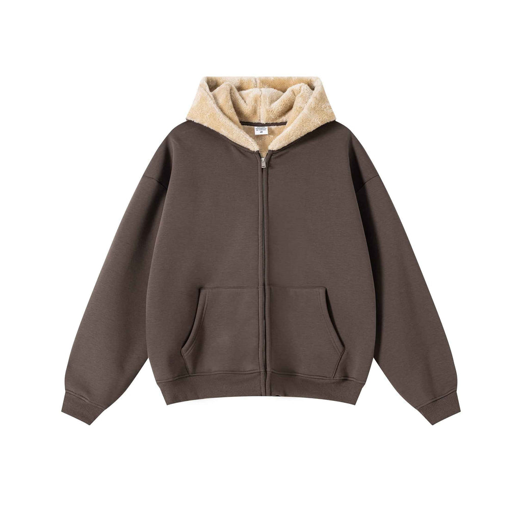 560GSM Unisex Composite Fleece Zip-Up Hoodie | MUNSIEUR