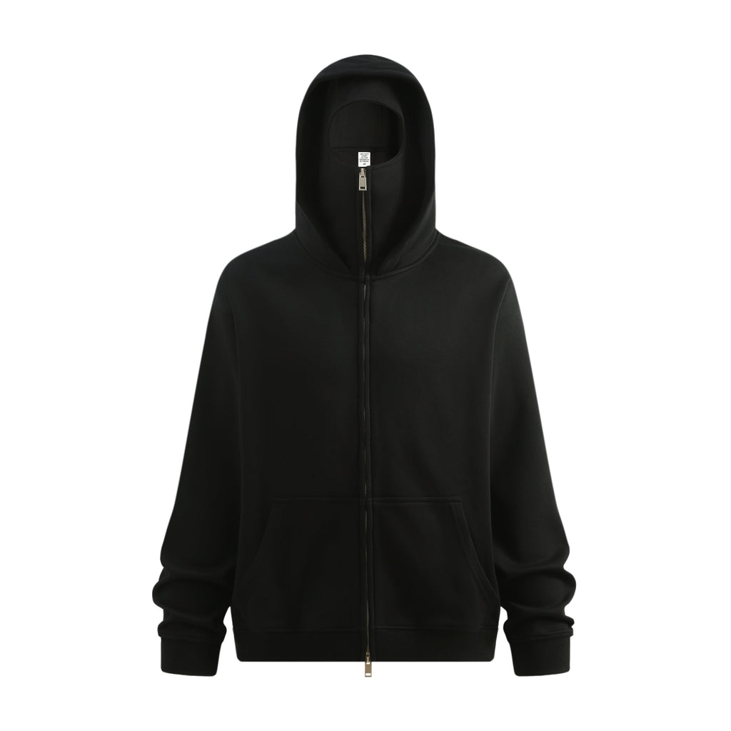 340GSM Men's Zip-Up Windproof Face-Mask Hoodie | MUNSIEUR