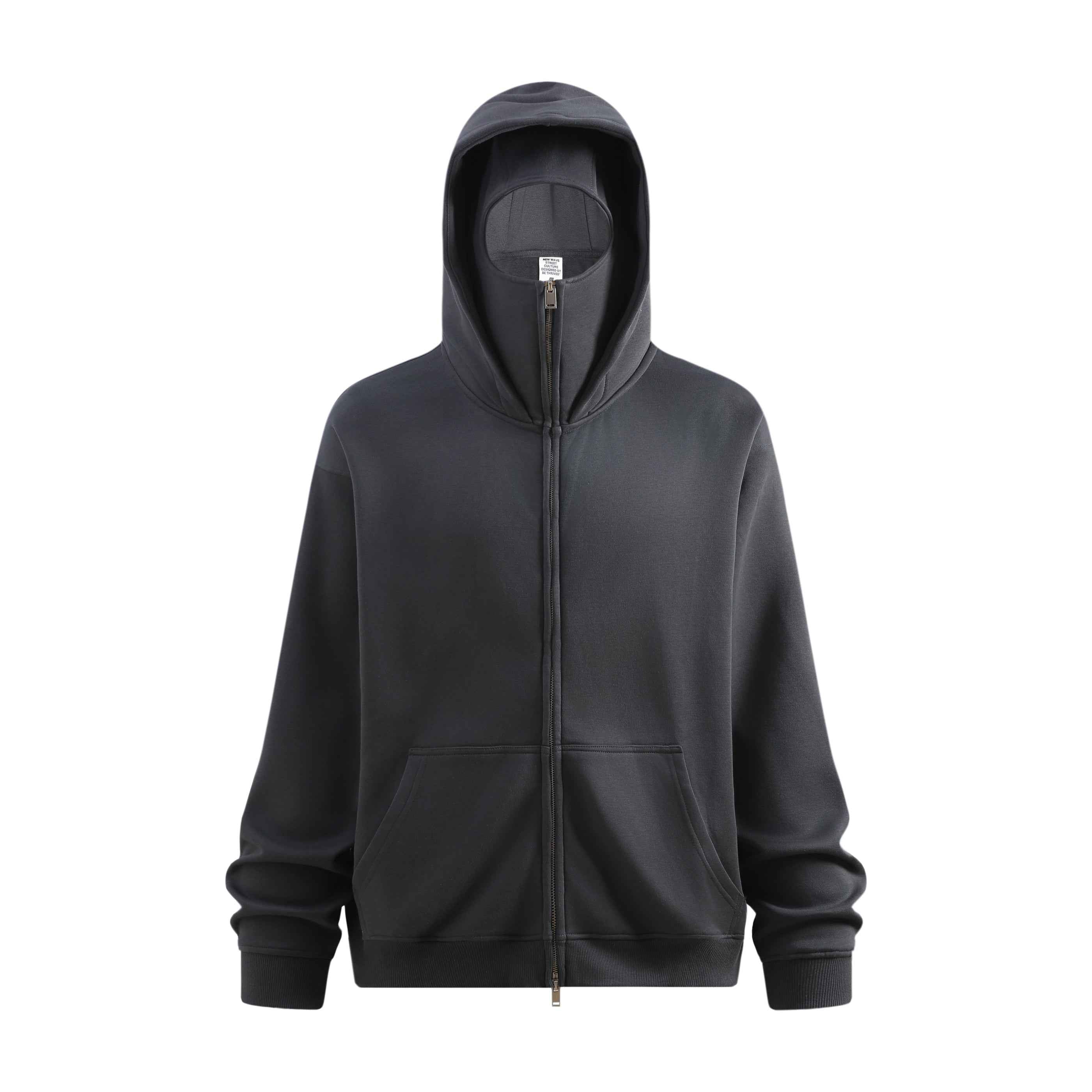 340GSM Men's Zip-Up Windproof Face-Mask Hoodie | MUNSIEUR