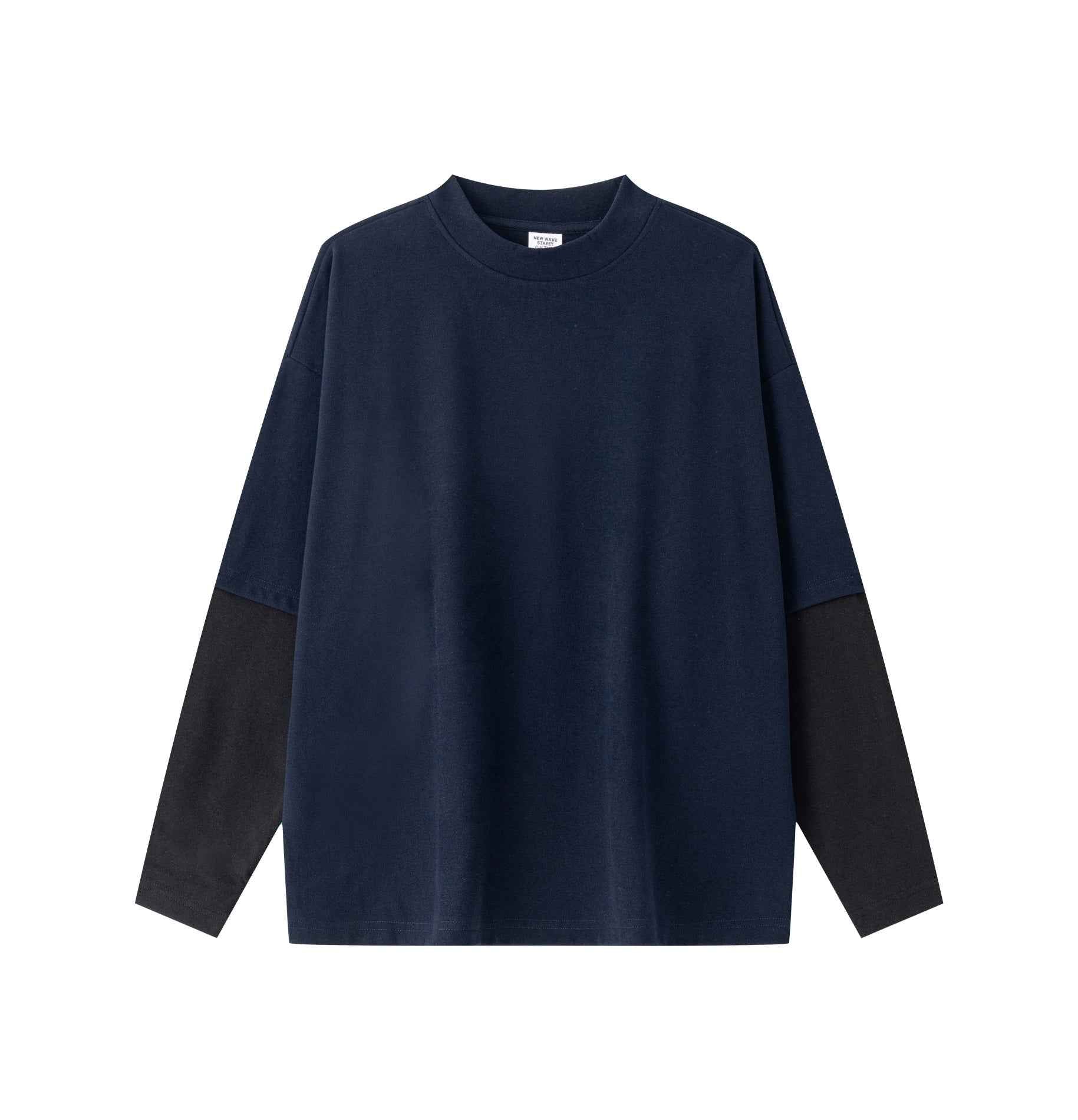 320GSM Unisex Faux Layered Solid Color Base Layer Long-Sleeve Tee