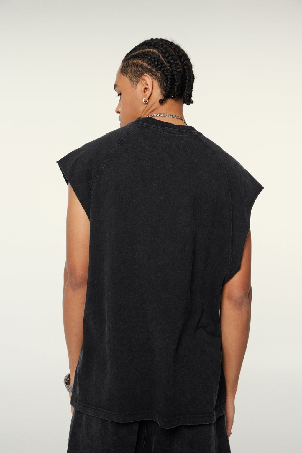 285GSM Men‘s Raglan-Style Snow-Wash Muscle Tee