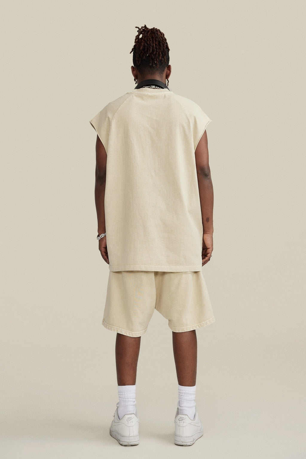 285GSM Men‘s Raglan-Style Snow-Wash Muscle Tee