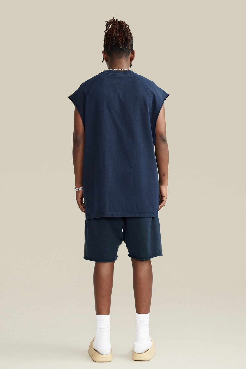 285GSM Men‘s Raglan-Style Snow-Wash Muscle Tee